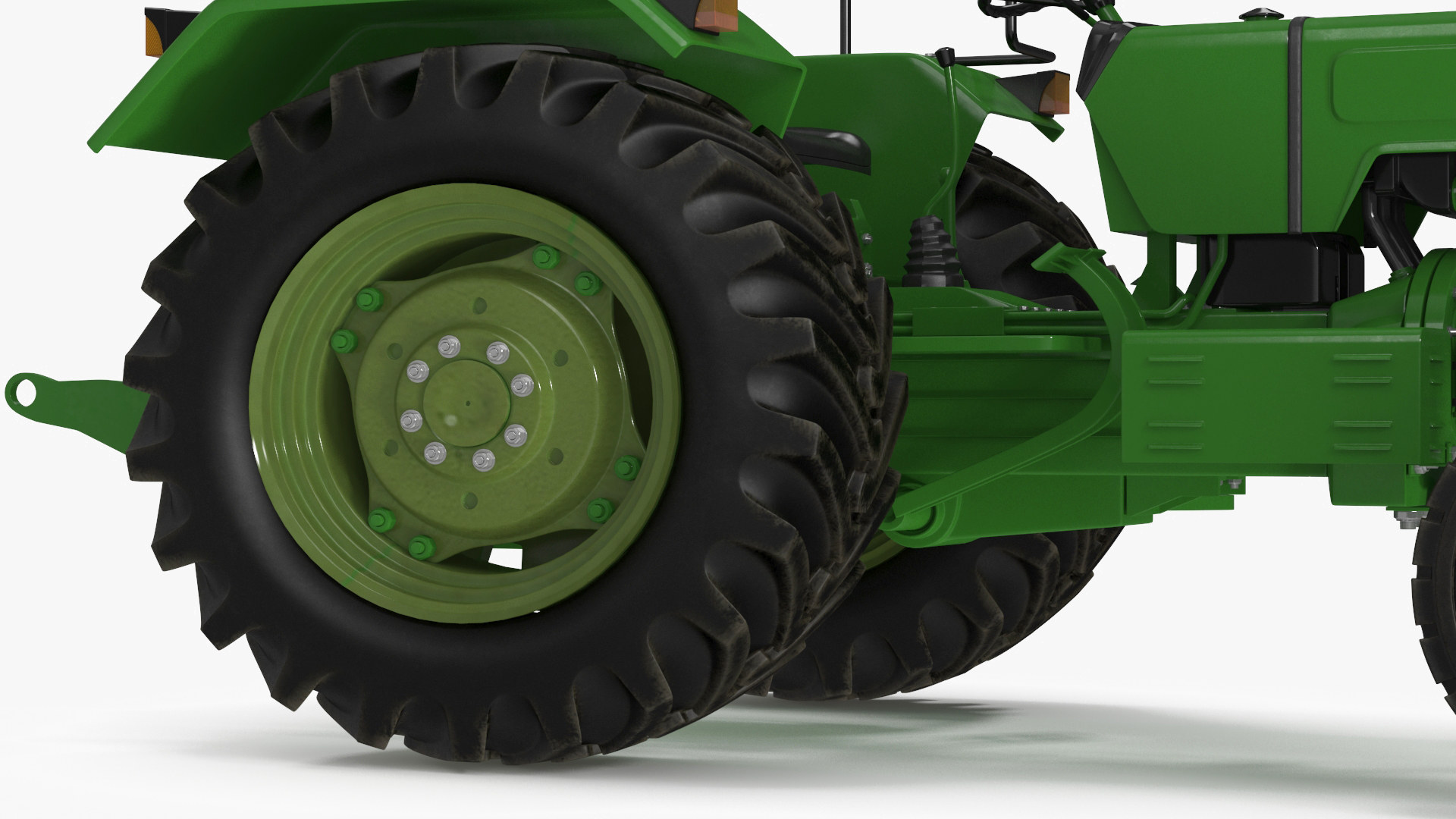 3D Vintage Farm Tractor Rigged for Maya