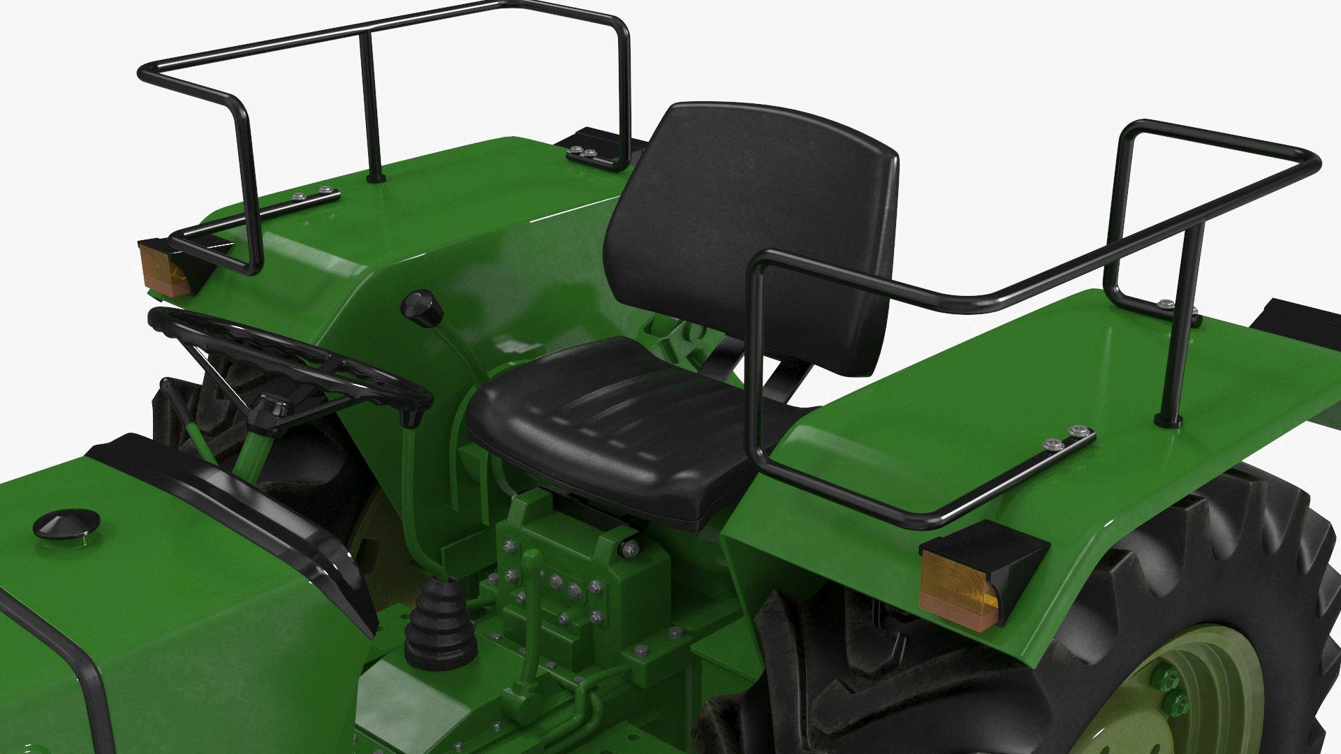 3D Vintage Farm Tractor Rigged for Maya