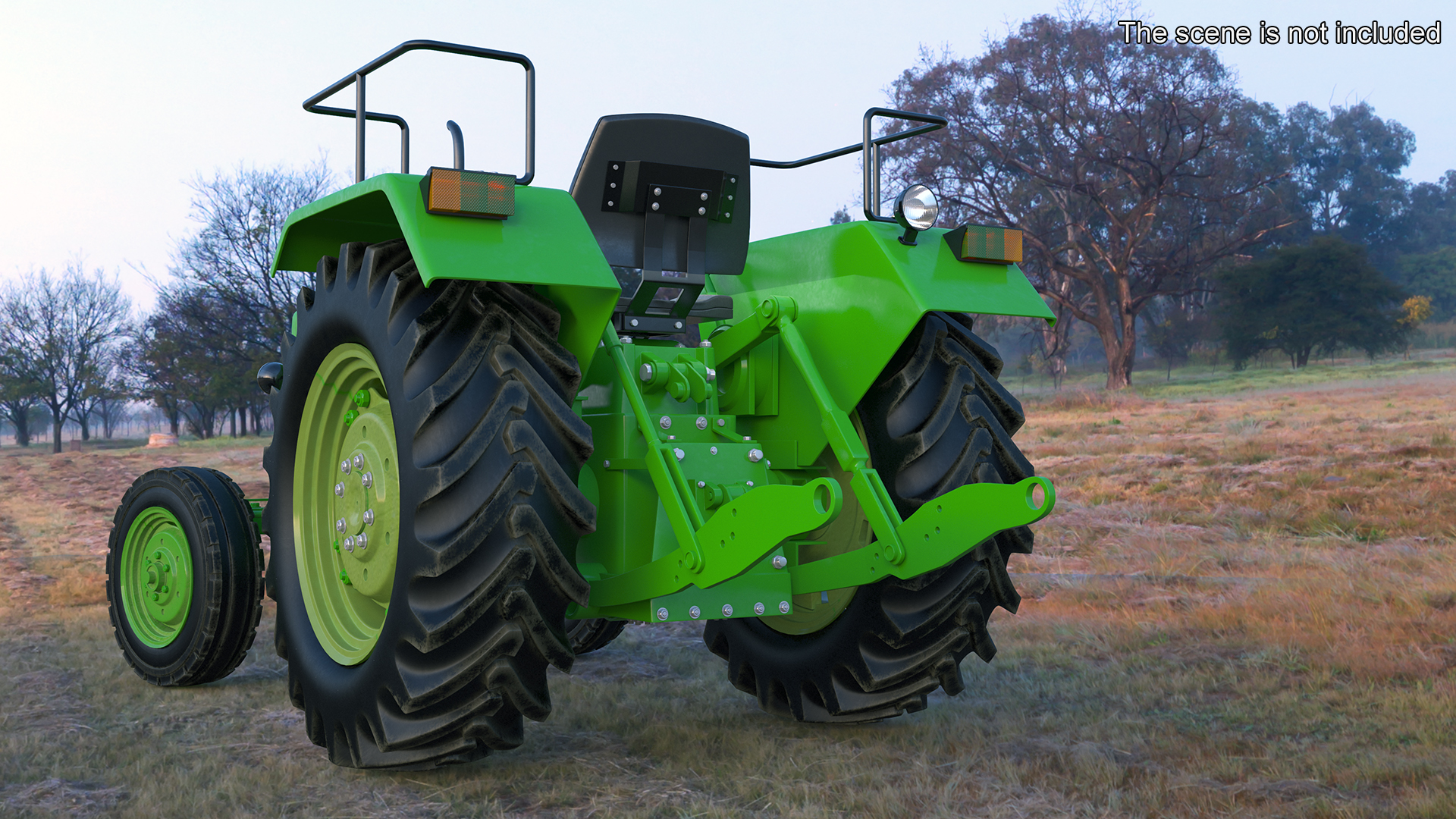 3D Vintage Farm Tractor Rigged for Maya