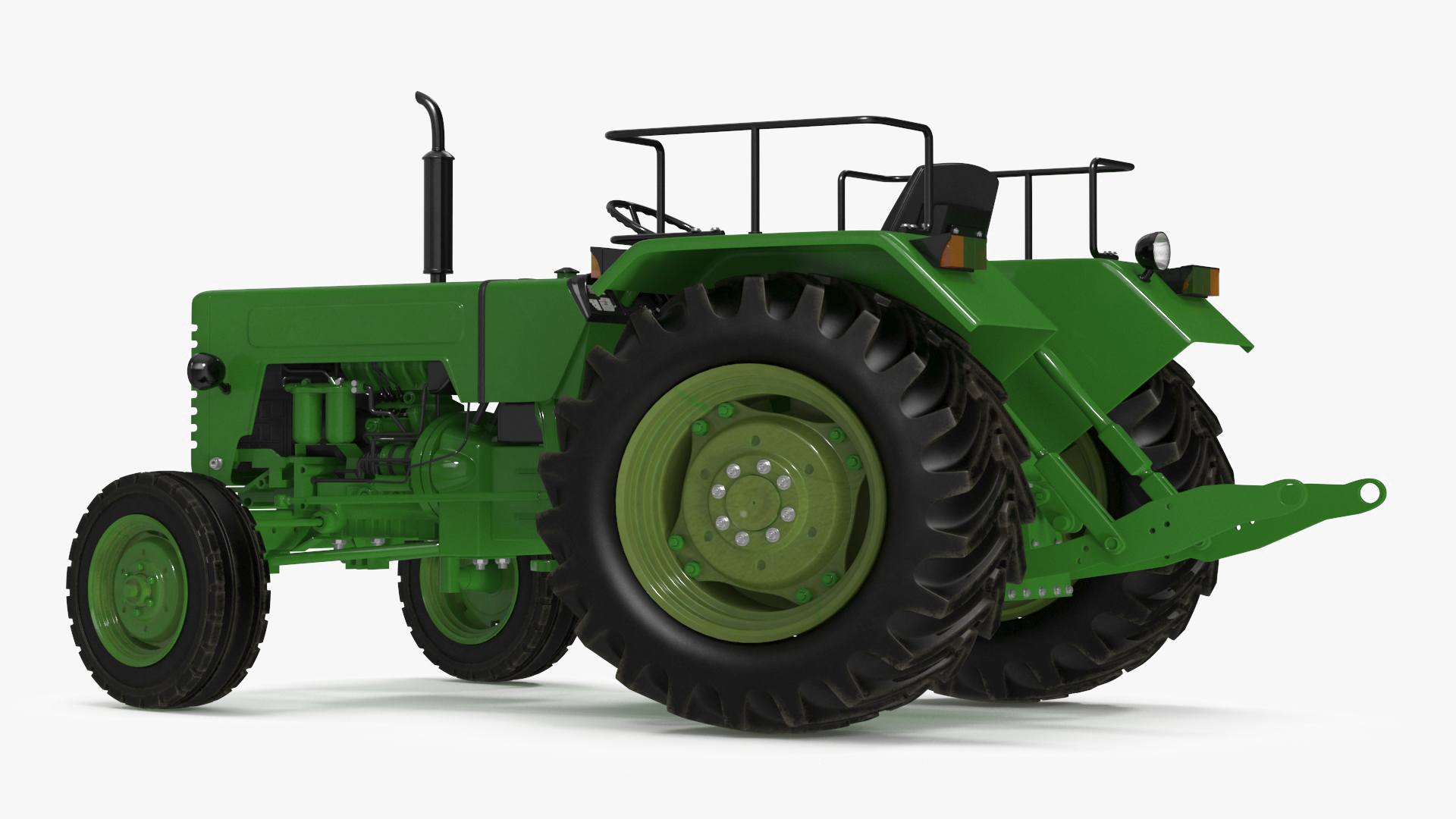 3D Vintage Farm Tractor Rigged for Maya