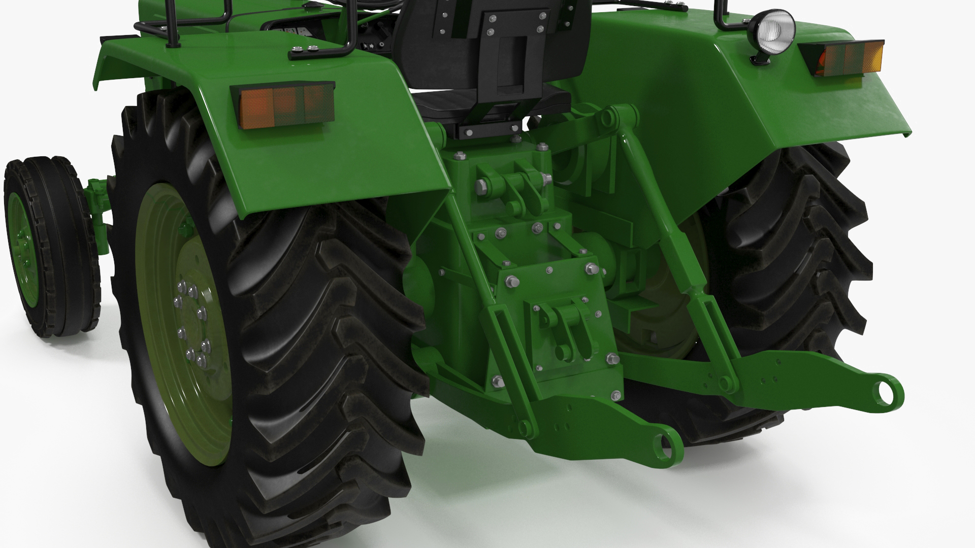 3D Vintage Farm Tractor Rigged for Maya