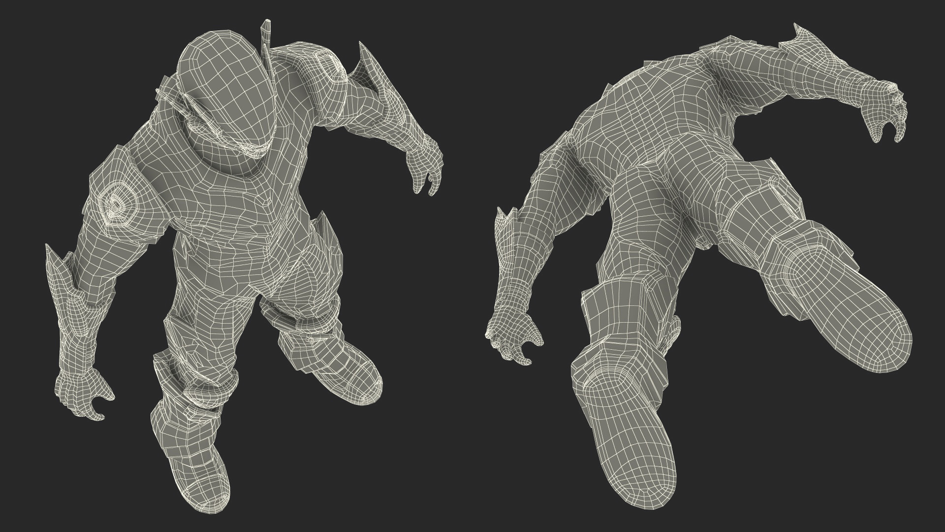 3D model Sci-Fi Combat Robot Character Rigged for Maya