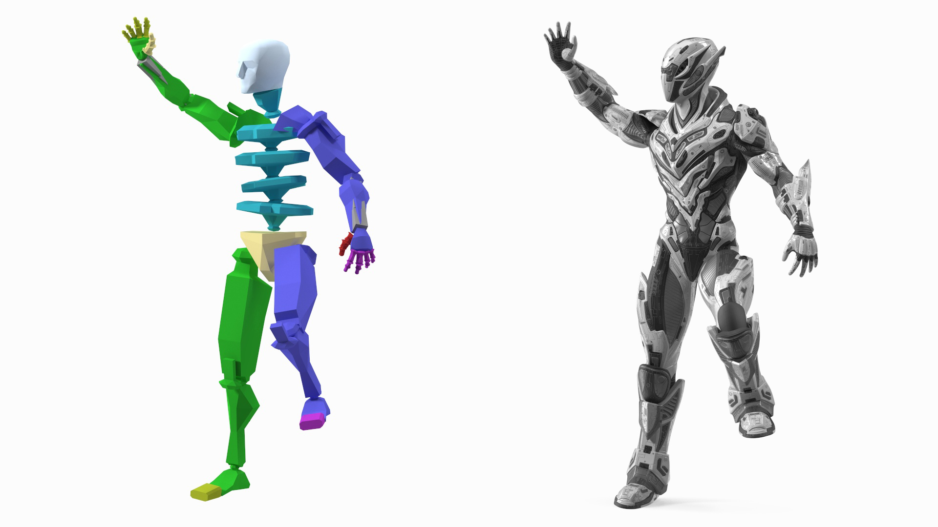 3D model Sci-Fi Combat Robot Character Rigged for Maya