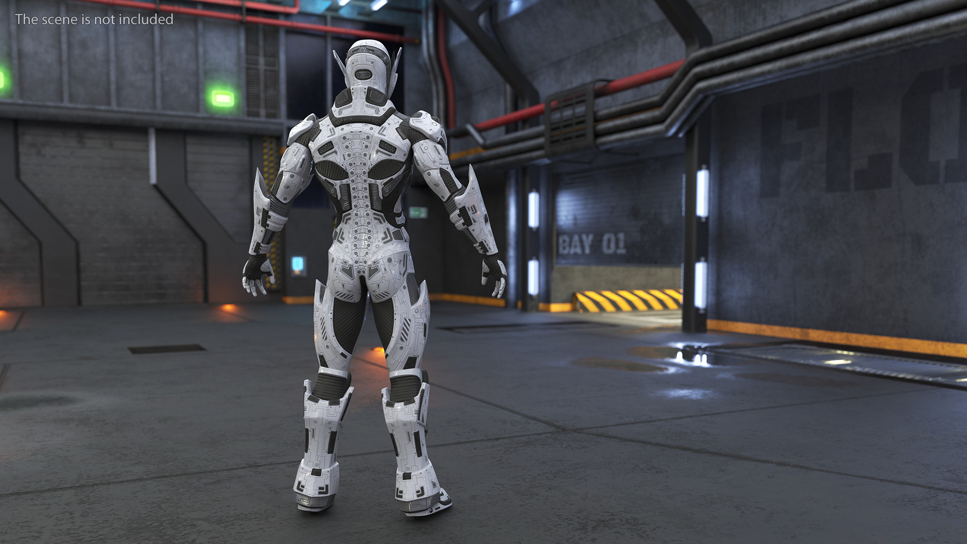3D model Sci-Fi Combat Robot Character Rigged for Maya