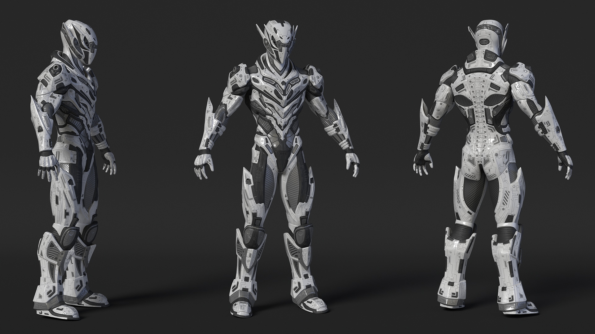 3D model Sci-Fi Combat Robot Character Rigged for Maya