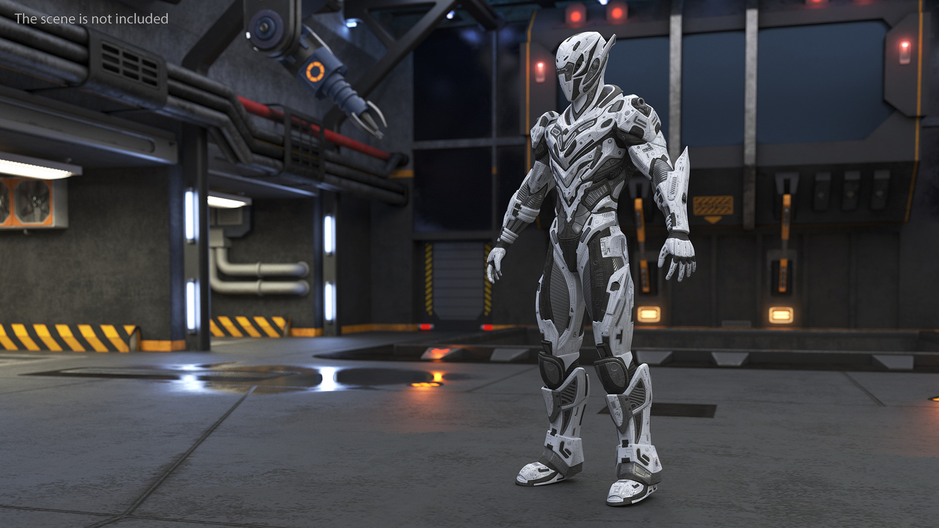 3D model Sci-Fi Combat Robot Character Rigged for Maya