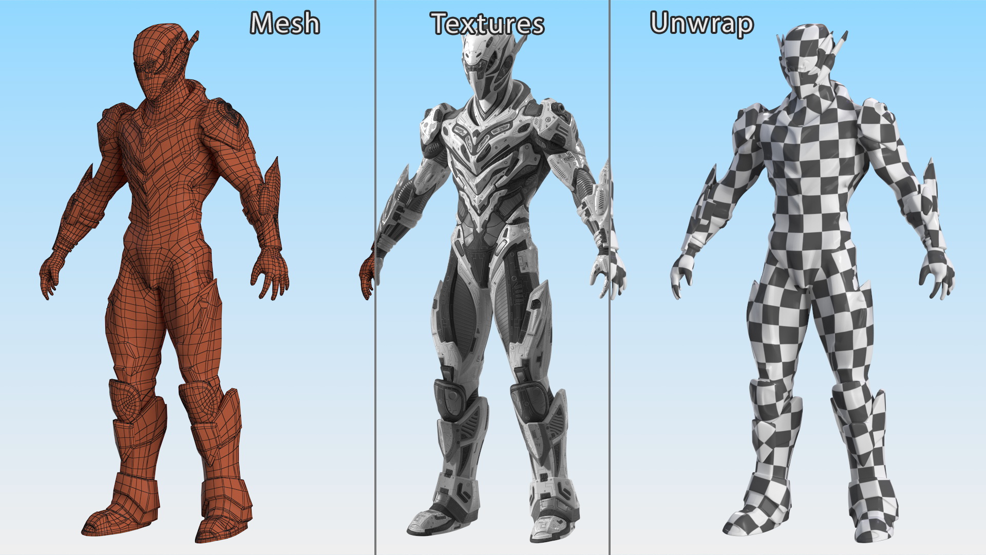 3D model Sci-Fi Combat Robot Character Rigged for Maya