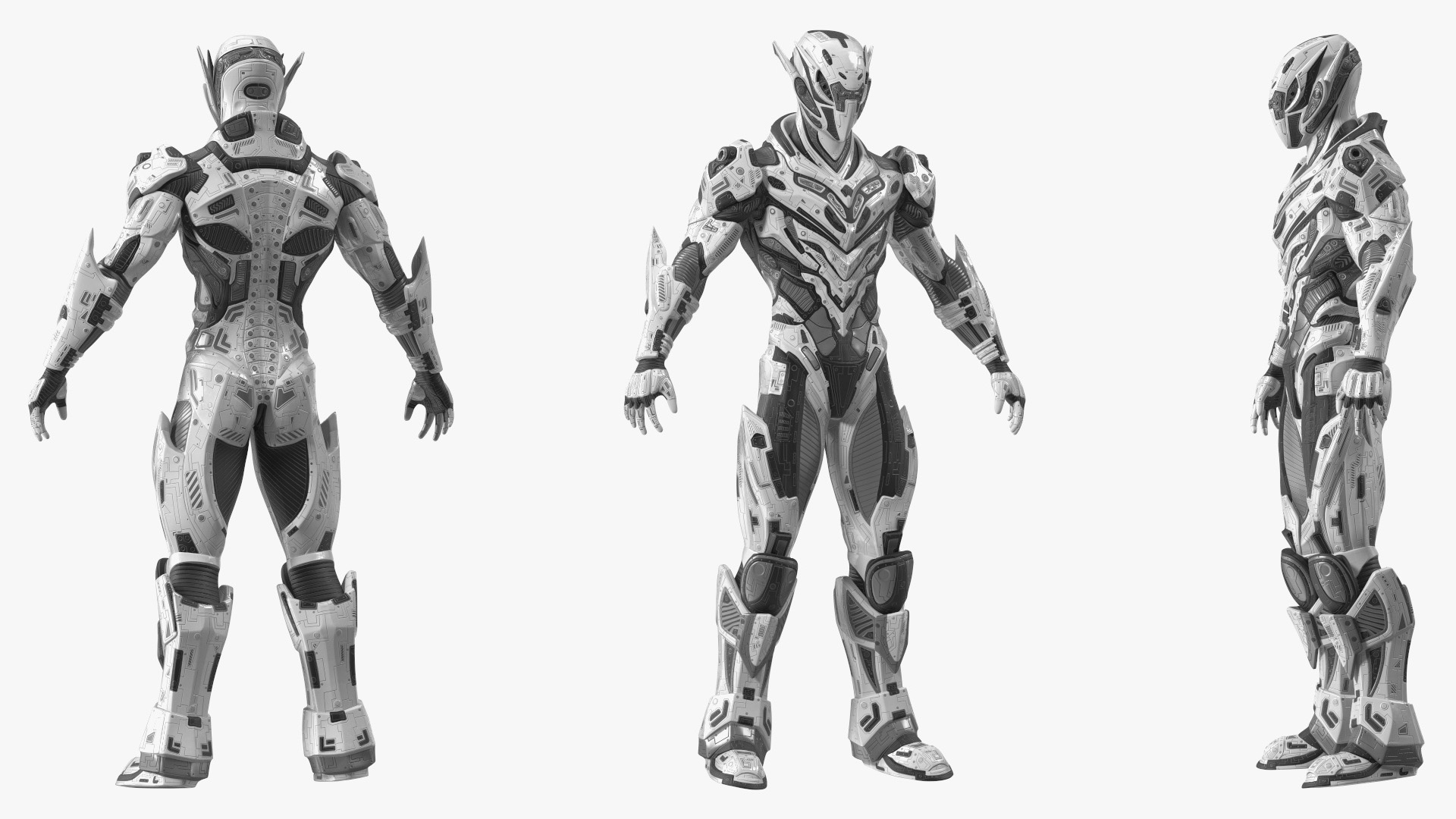 3D model Sci-Fi Combat Robot Character Rigged for Maya