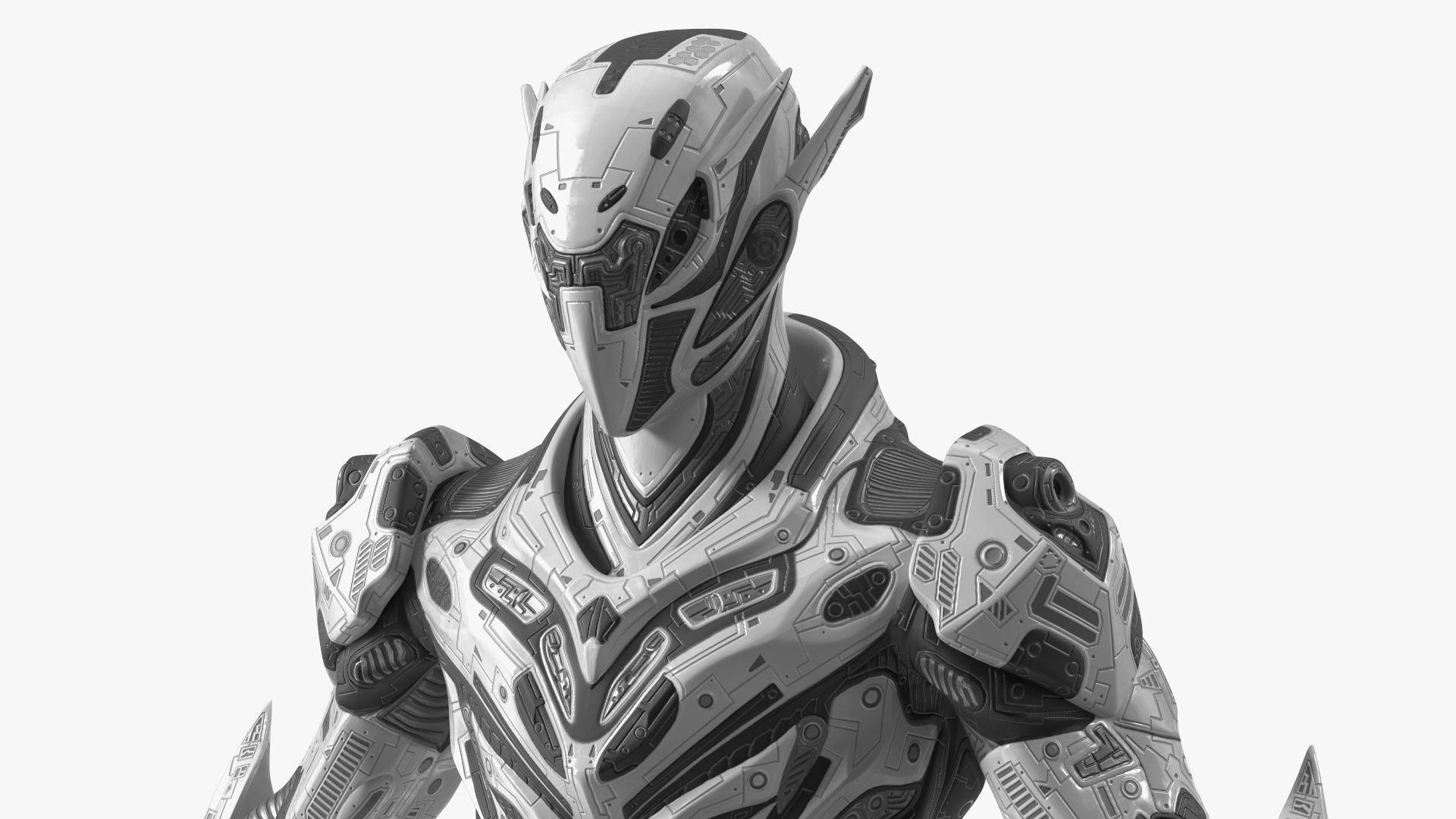 3D model Sci-Fi Combat Robot Character Rigged for Maya