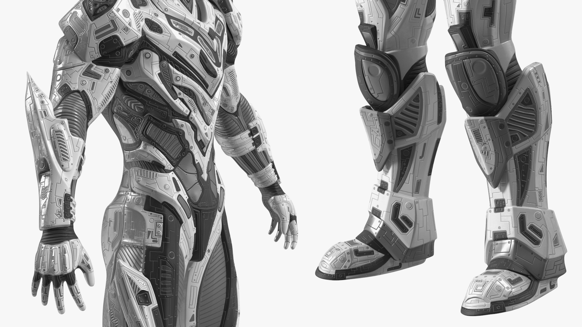 3D model Sci-Fi Combat Robot Character Rigged for Maya
