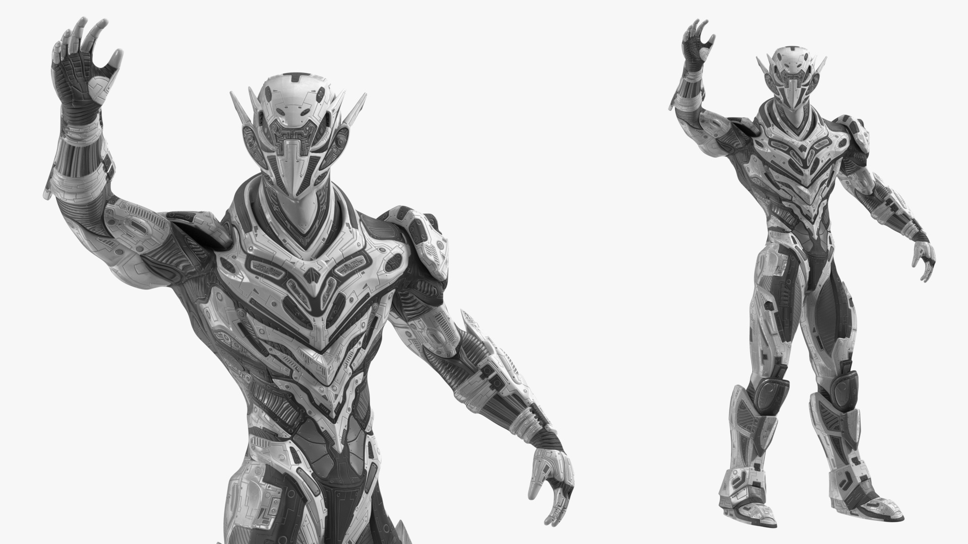 3D model Sci-Fi Combat Robot Character Rigged for Maya