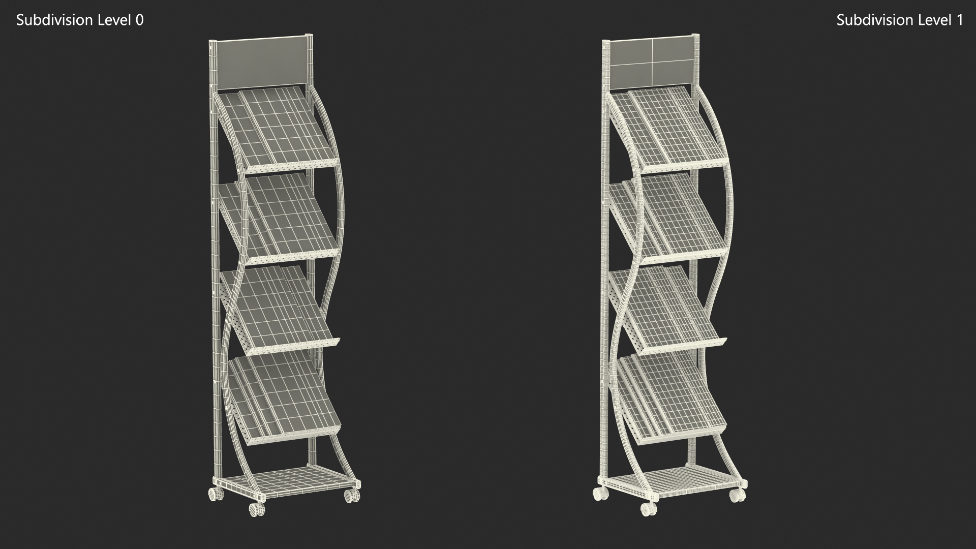 3D Magazine Display Stand Black with Magazines model