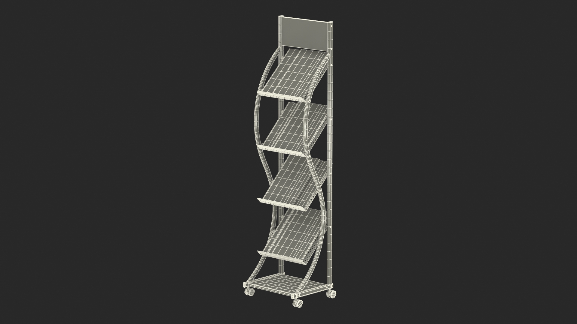 3D Magazine Display Stand Black with Magazines model