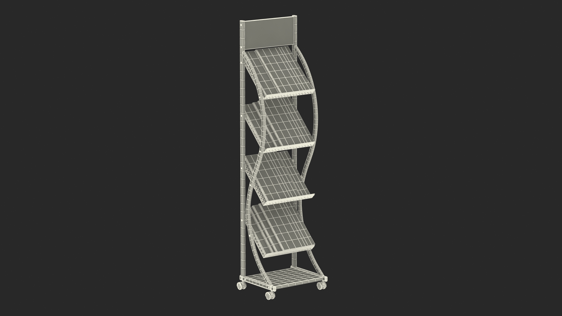 3D Magazine Display Stand Black with Magazines model