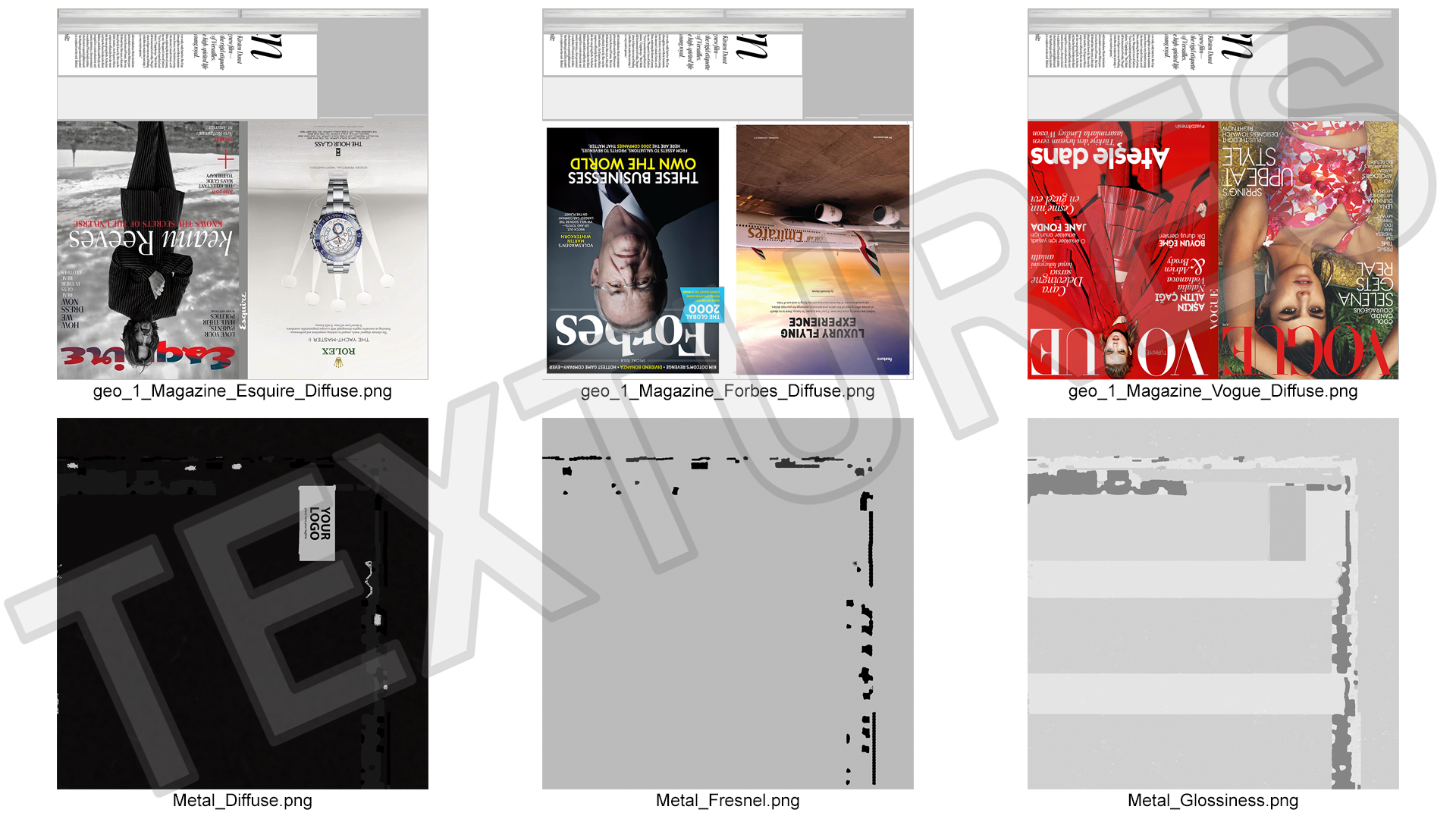 3D Magazine Display Stand Black with Magazines model