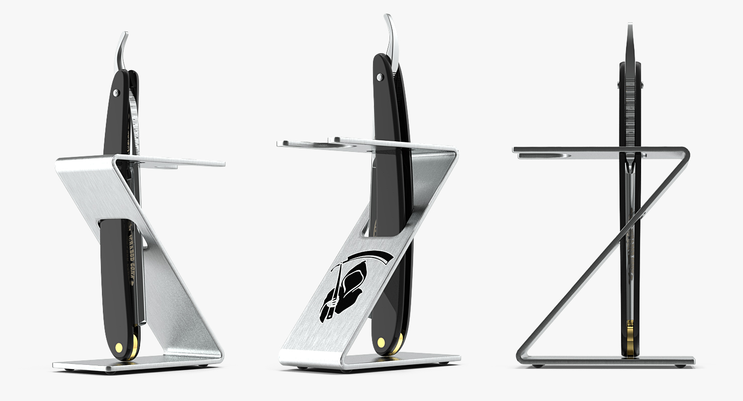 3D Straight Folding Razor Stand model
