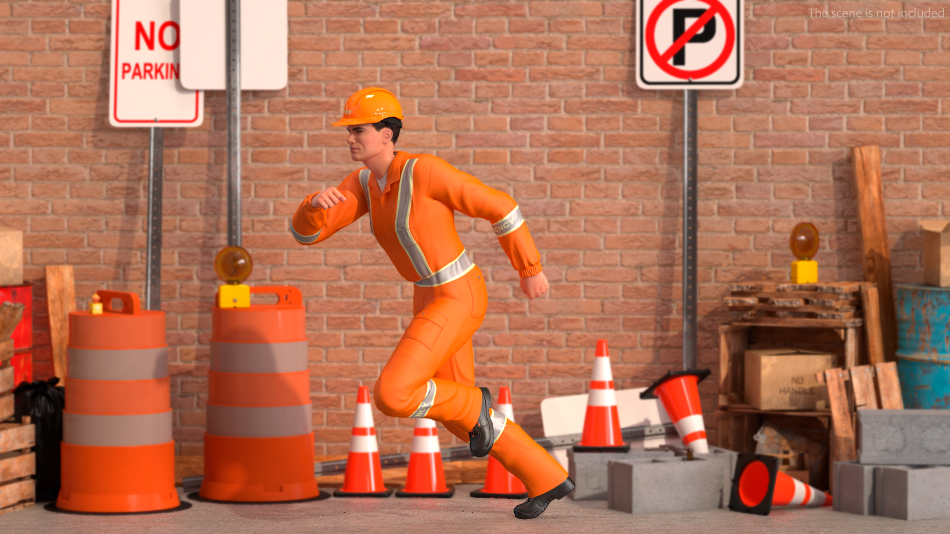 3D model Rescuer Running Pose