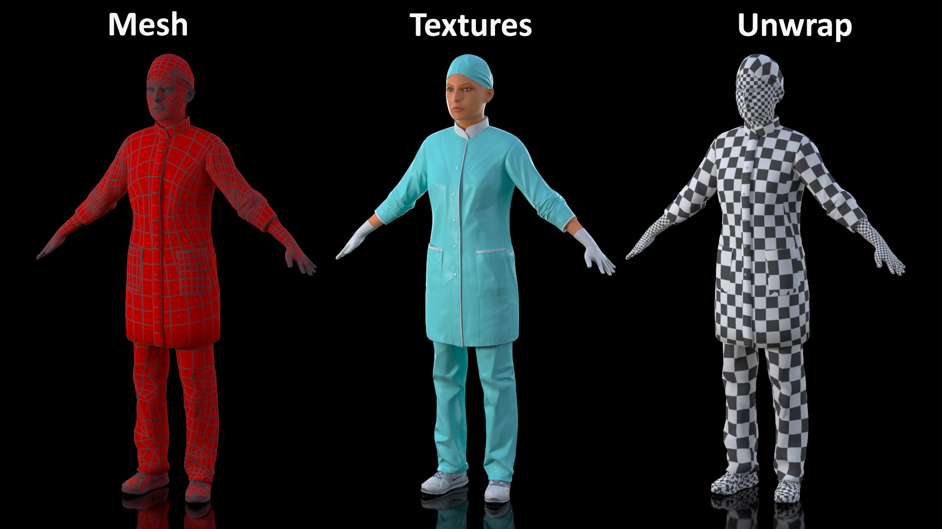 3D Attractive Female Doctor Fur model