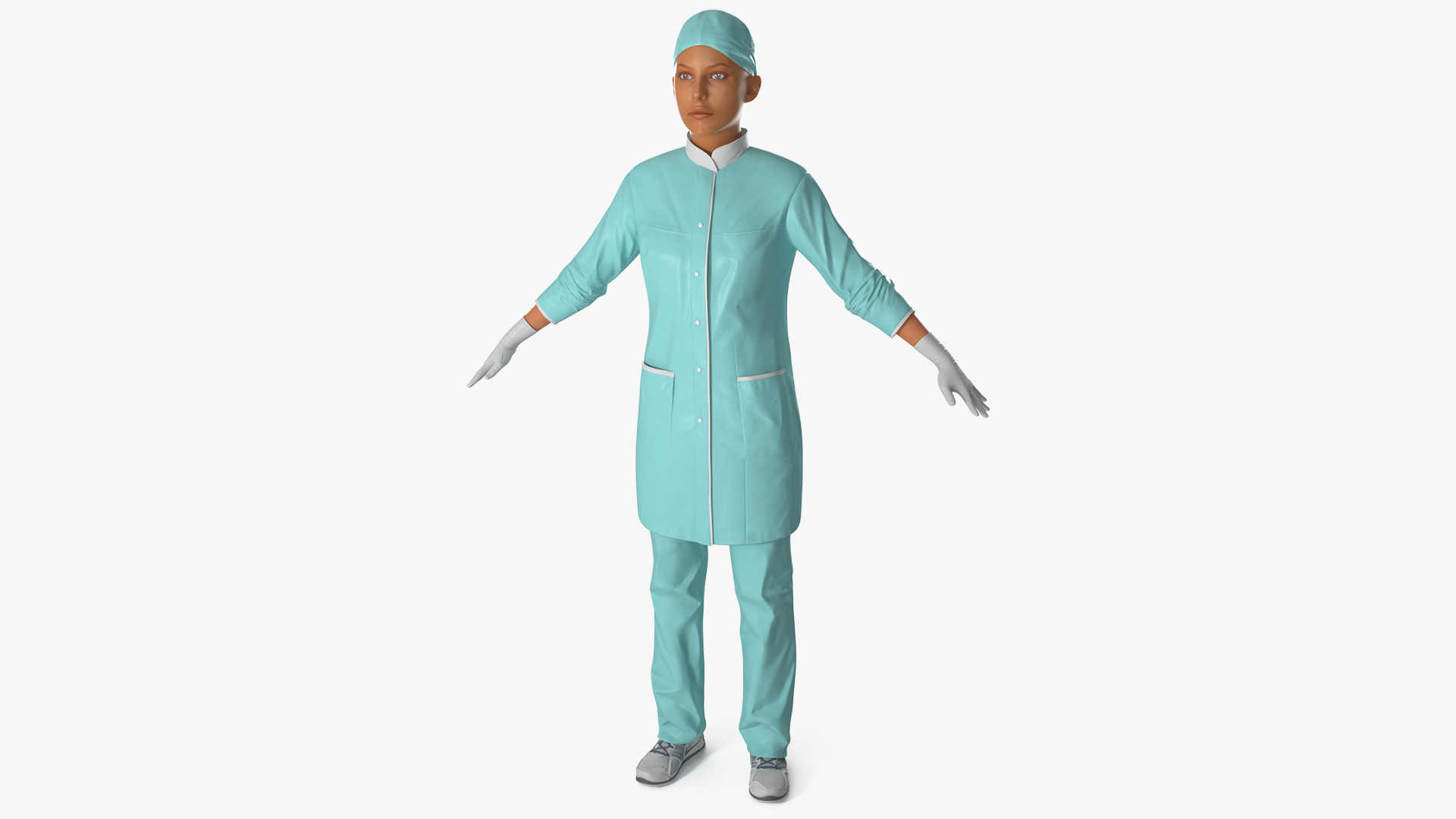 3D Attractive Female Doctor Fur model