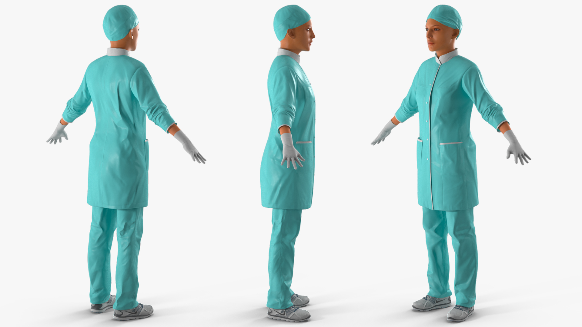 3D Attractive Female Doctor Fur model
