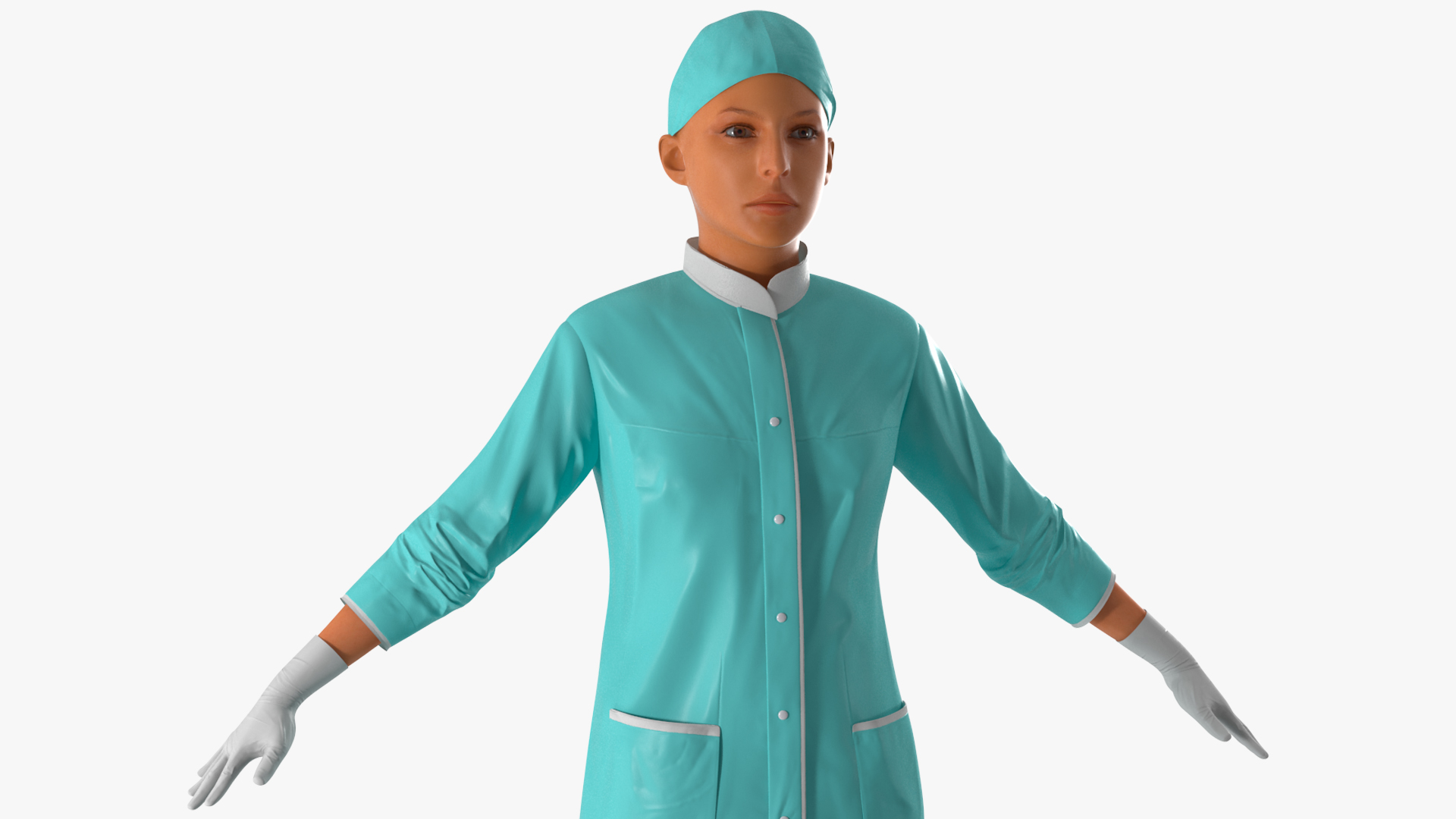 3D Attractive Female Doctor Fur model