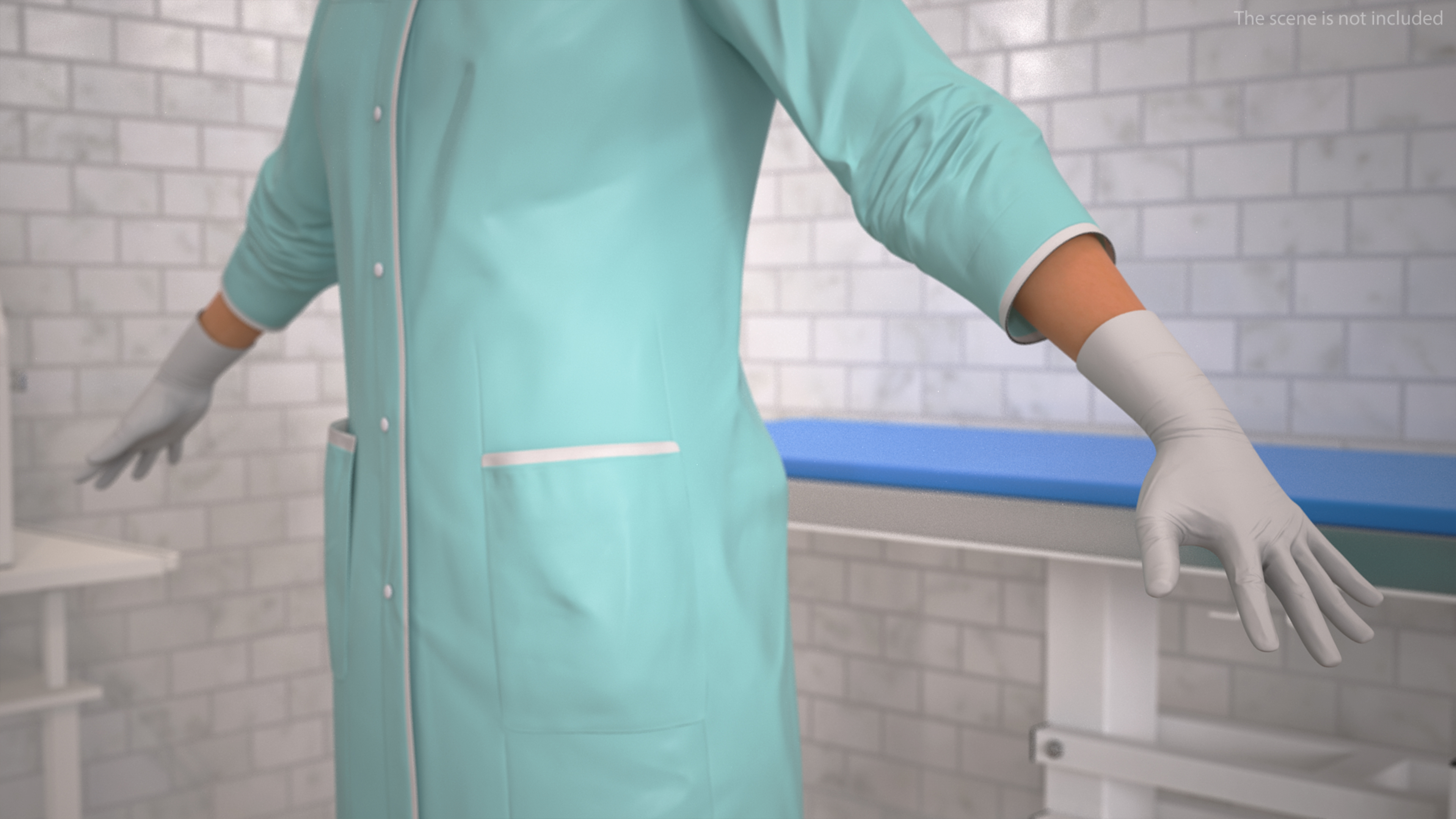 3D Attractive Female Doctor Fur model