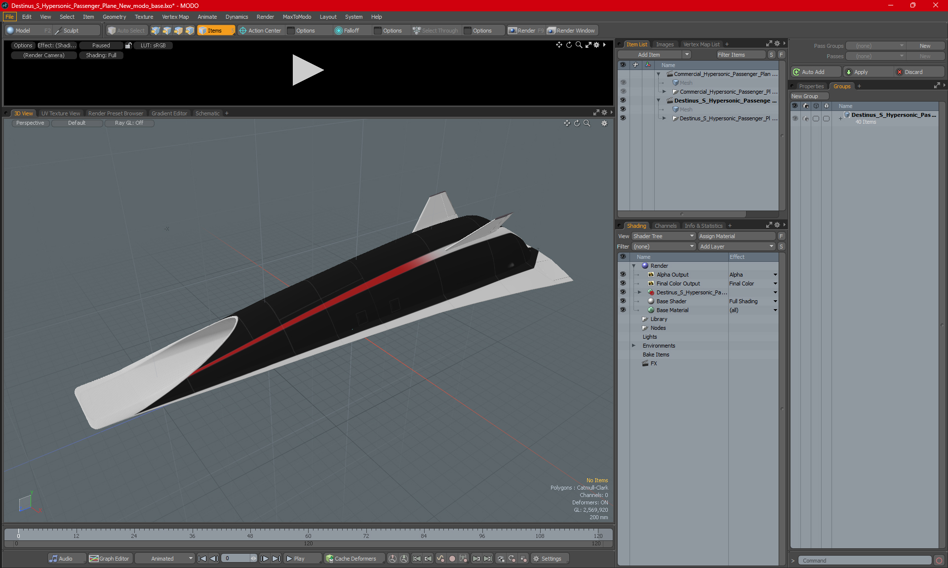 3D Destinus S Hypersonic Passenger Plane New