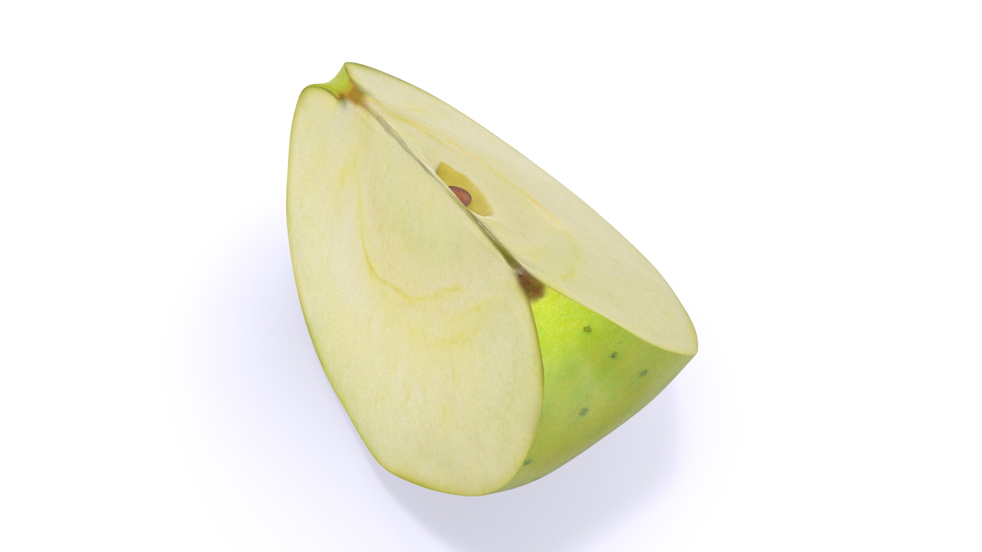 Realistic Green Apple Slice 3D