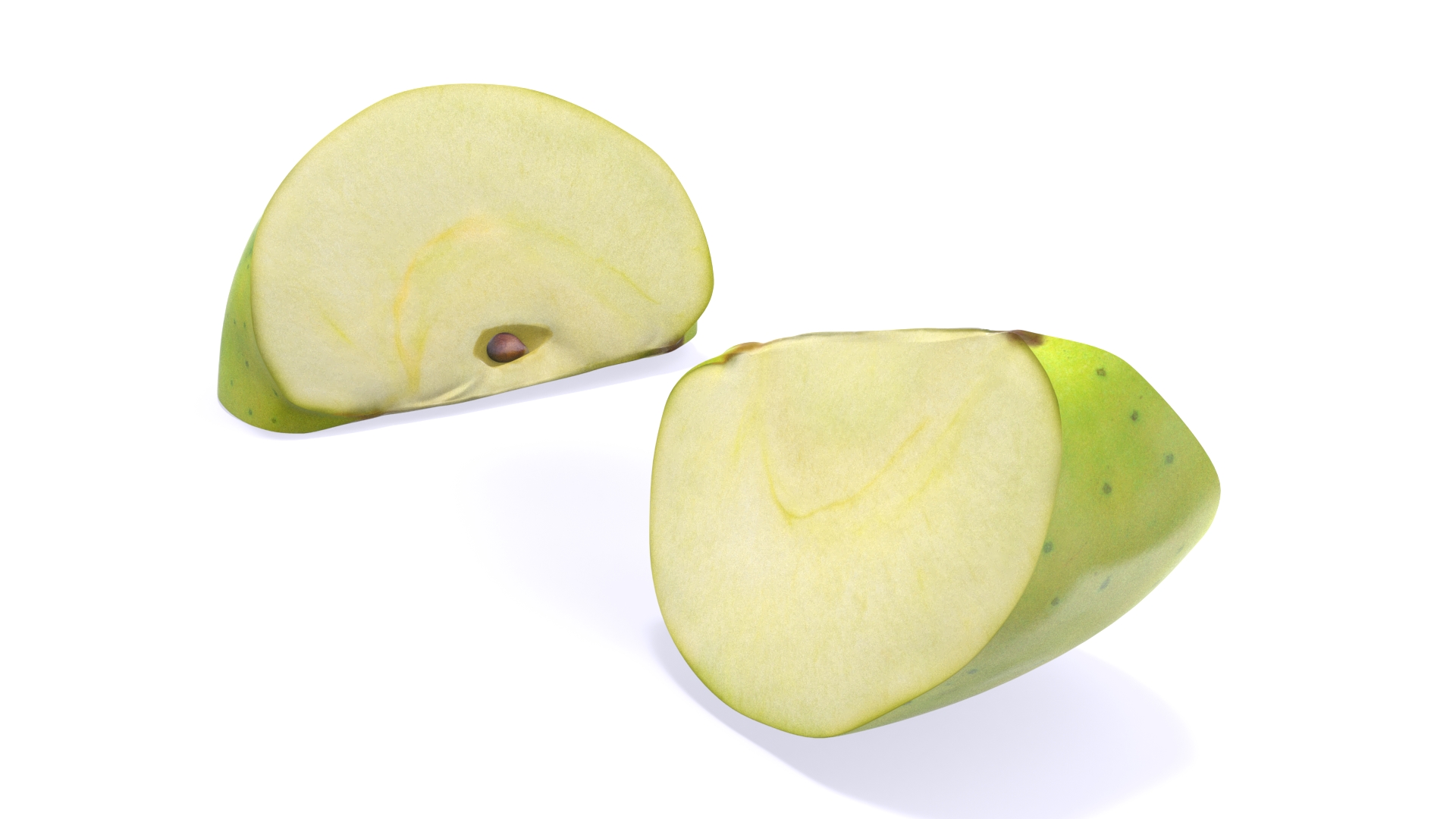 Realistic Green Apple Slice 3D