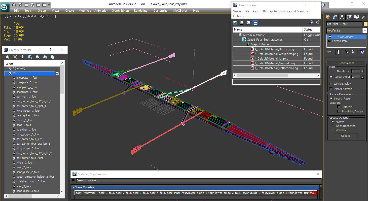 3D model Coxed Four Boat