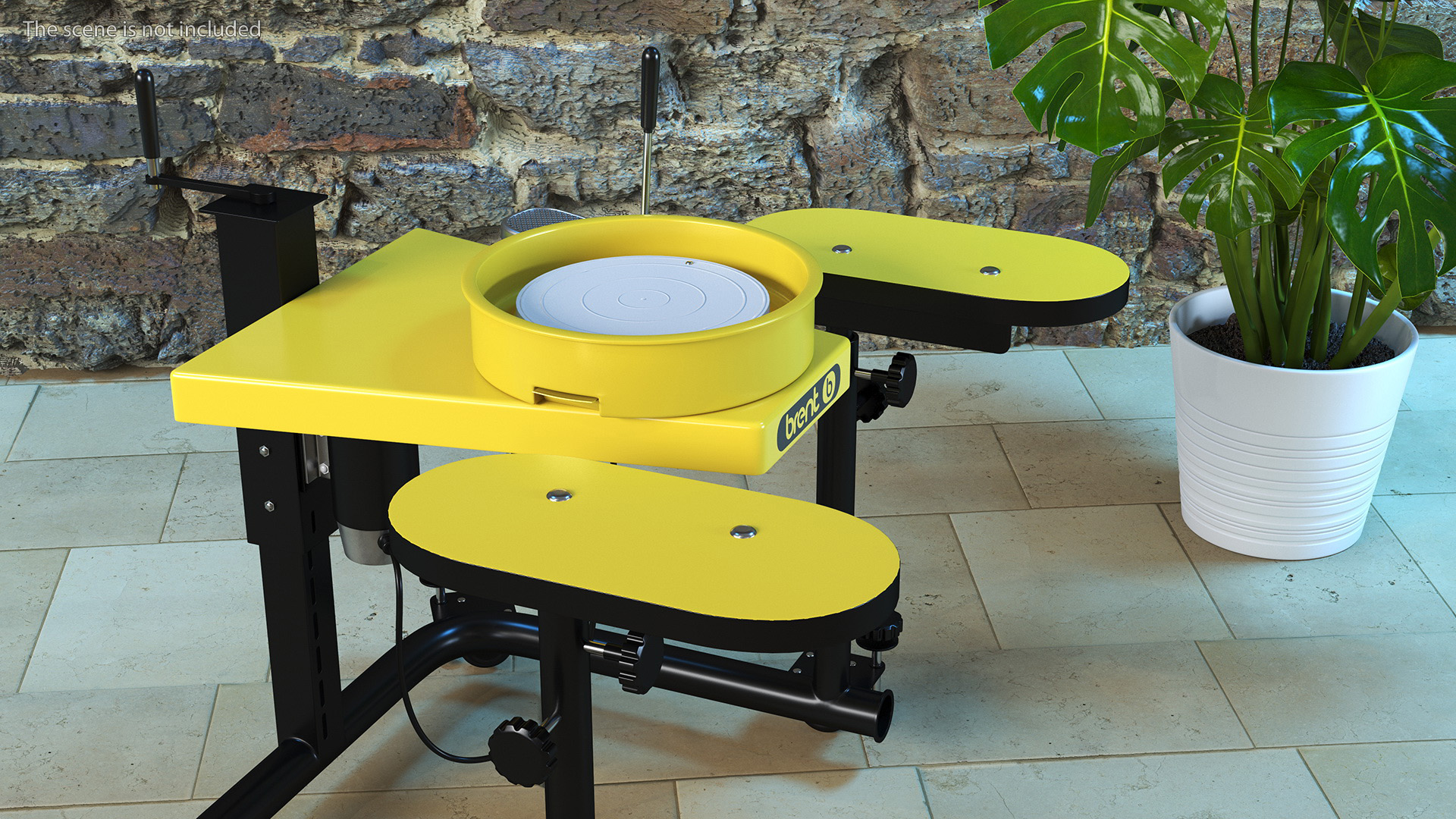 Pottery Wheel Brent Model B Yellow 3D model