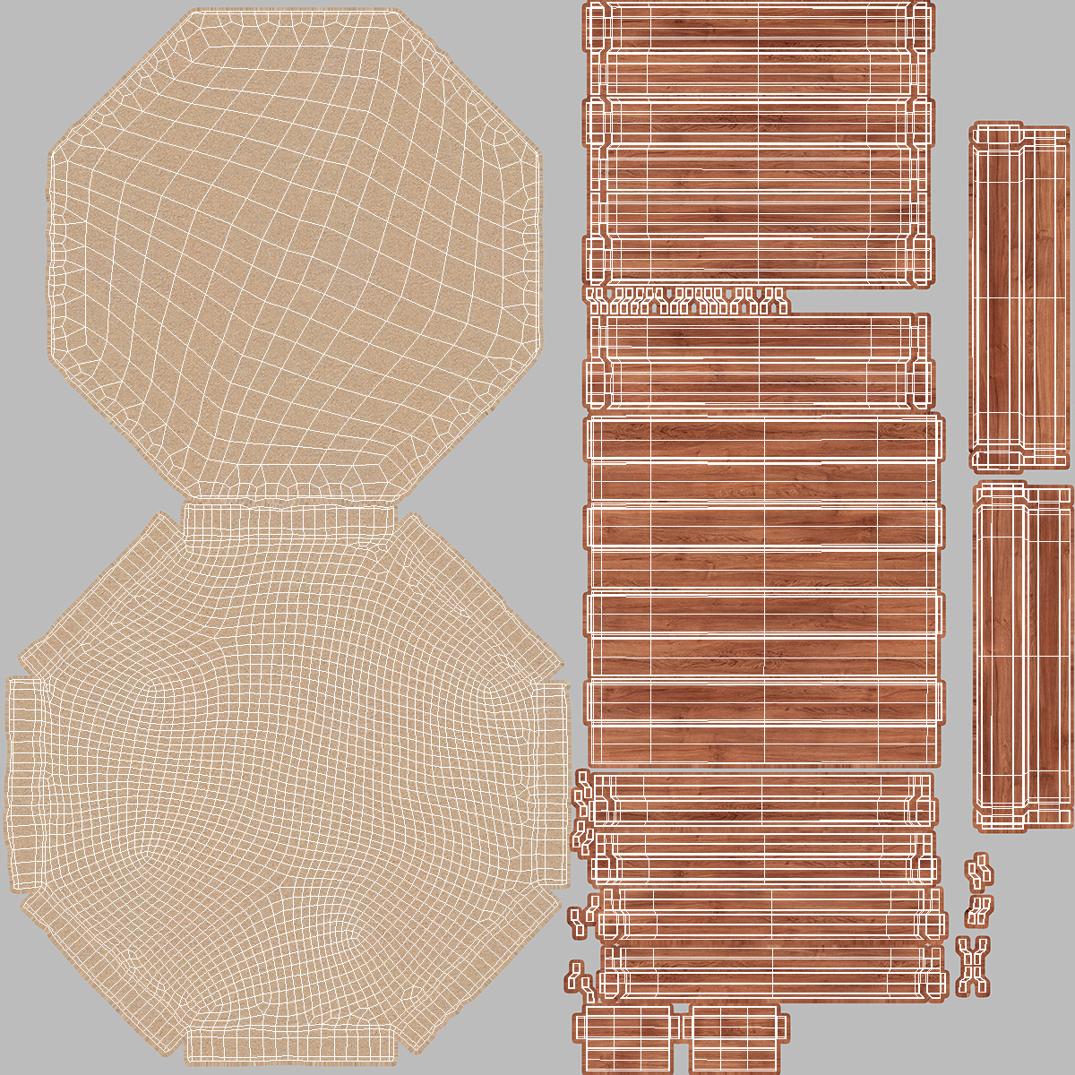Wooden Octagon Sandbox 3D