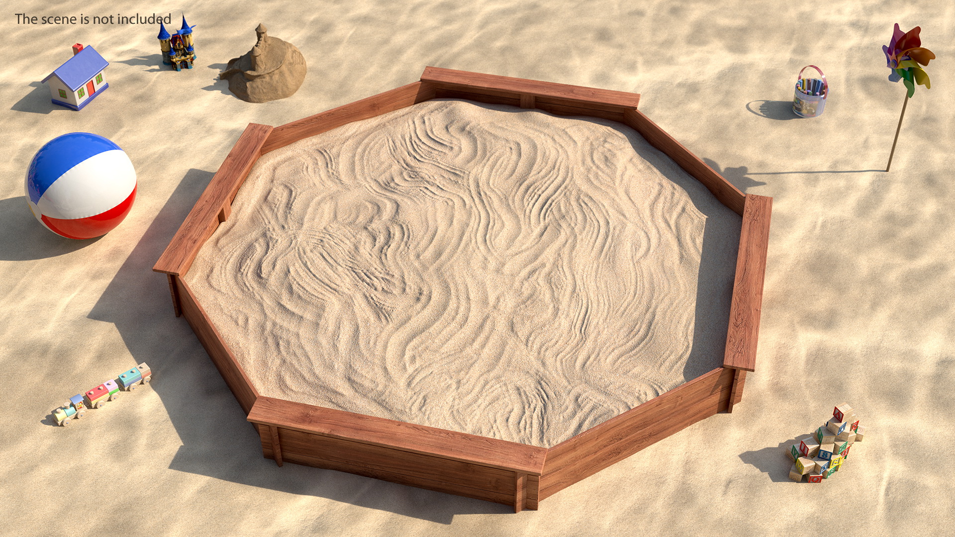 Wooden Octagon Sandbox 3D