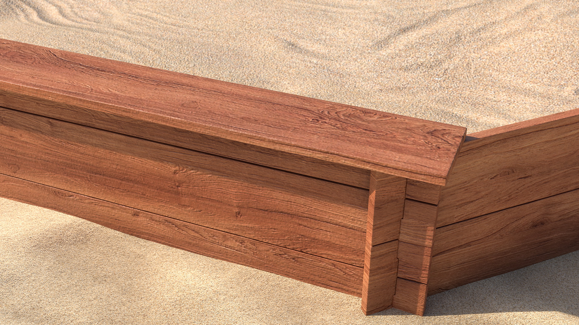Wooden Octagon Sandbox 3D