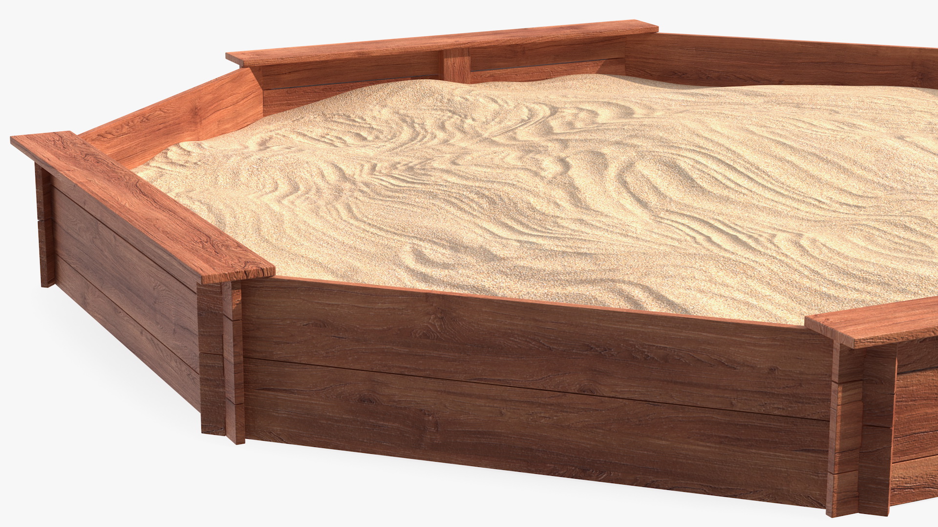 Wooden Octagon Sandbox 3D