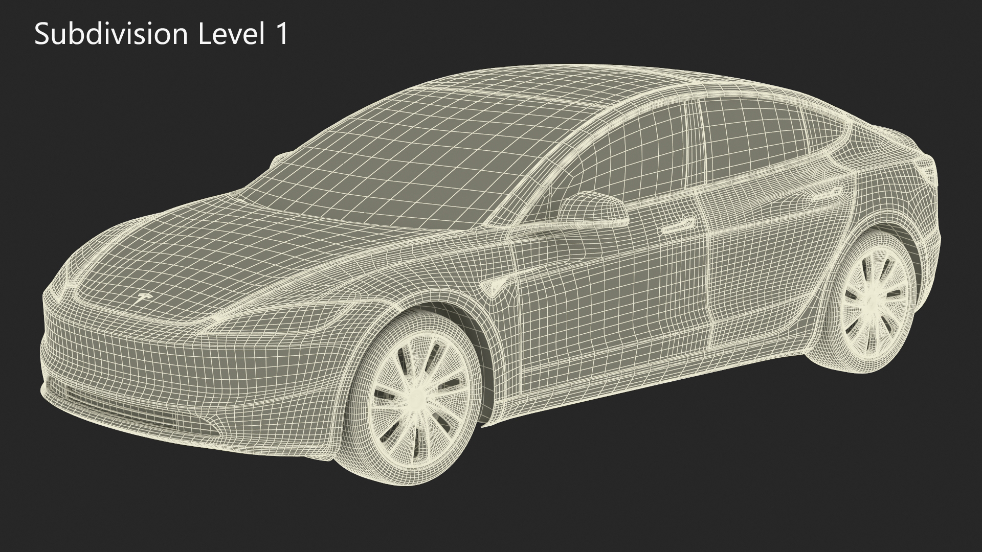 3D Tesla Model 3 2024 Stealth Grey