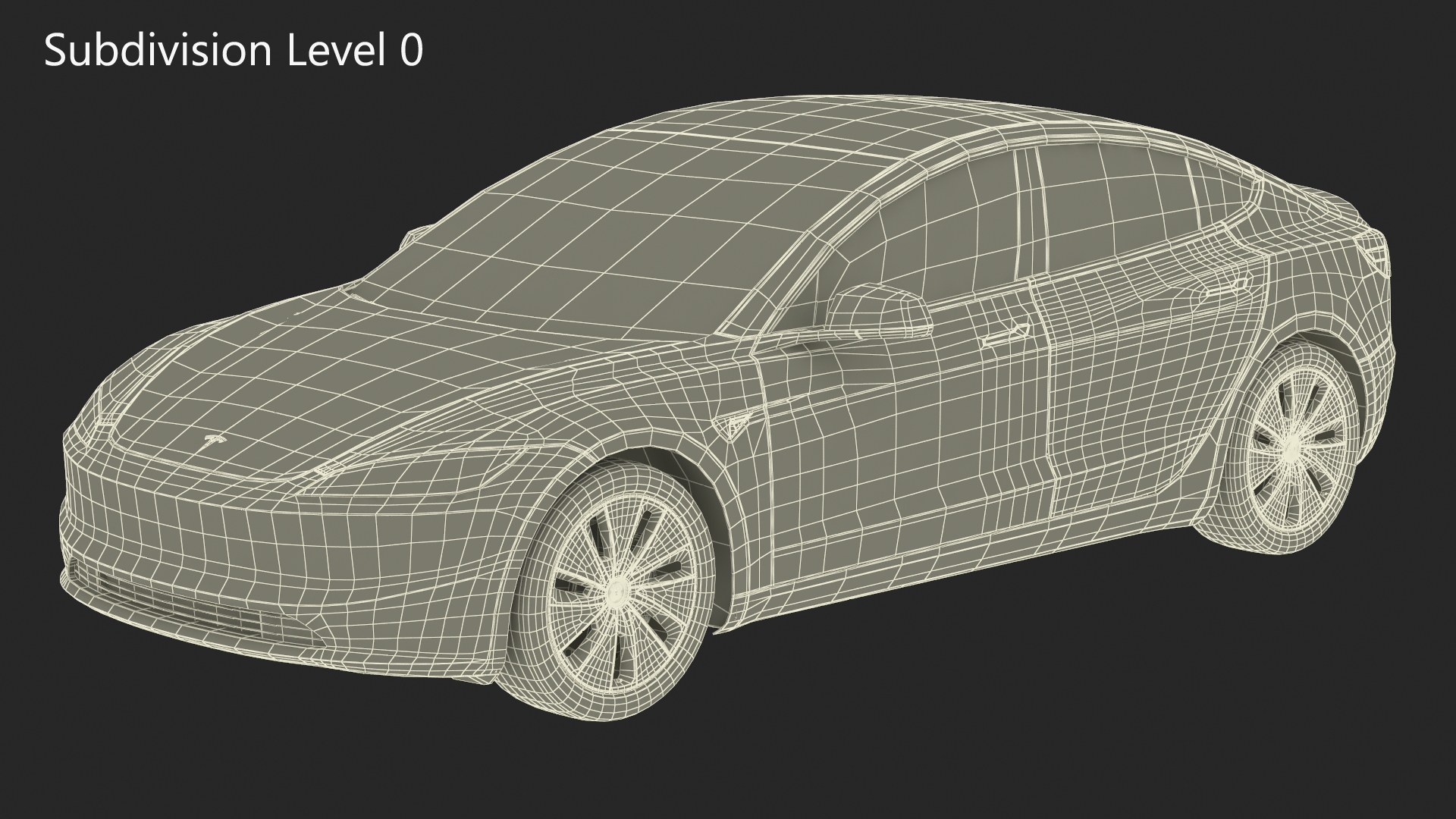 3D Tesla Model 3 2024 Stealth Grey