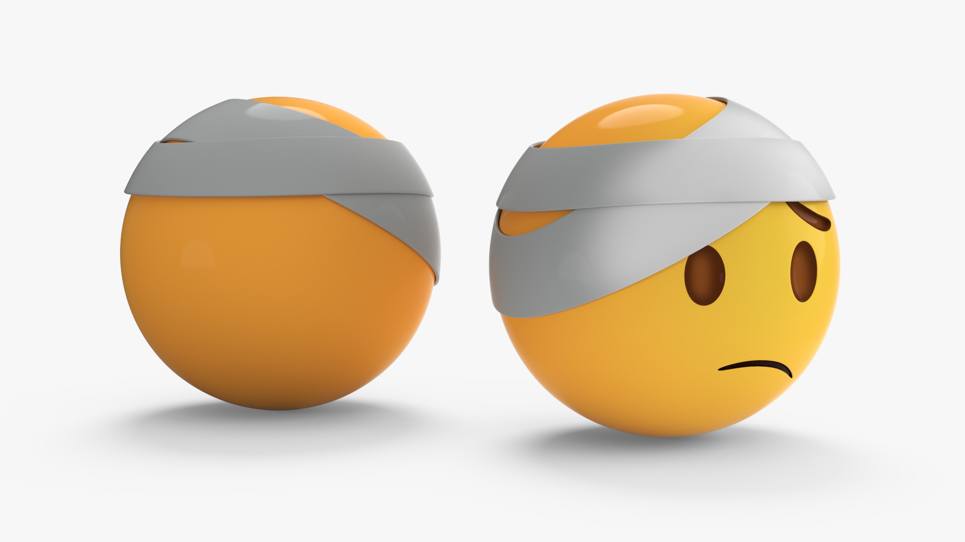 Emoji Bandaged Head Face 3D model