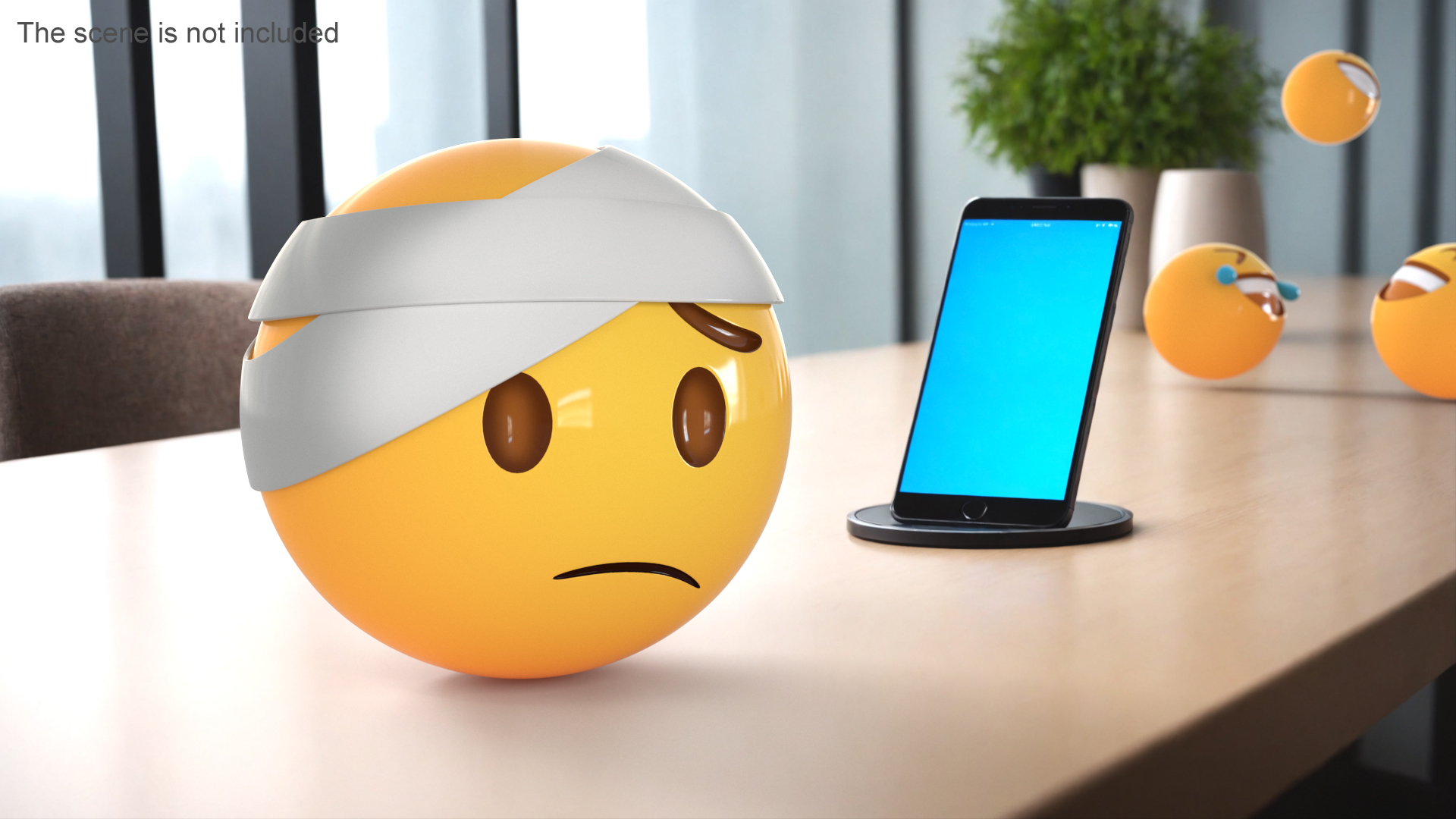Emoji Bandaged Head Face 3D model