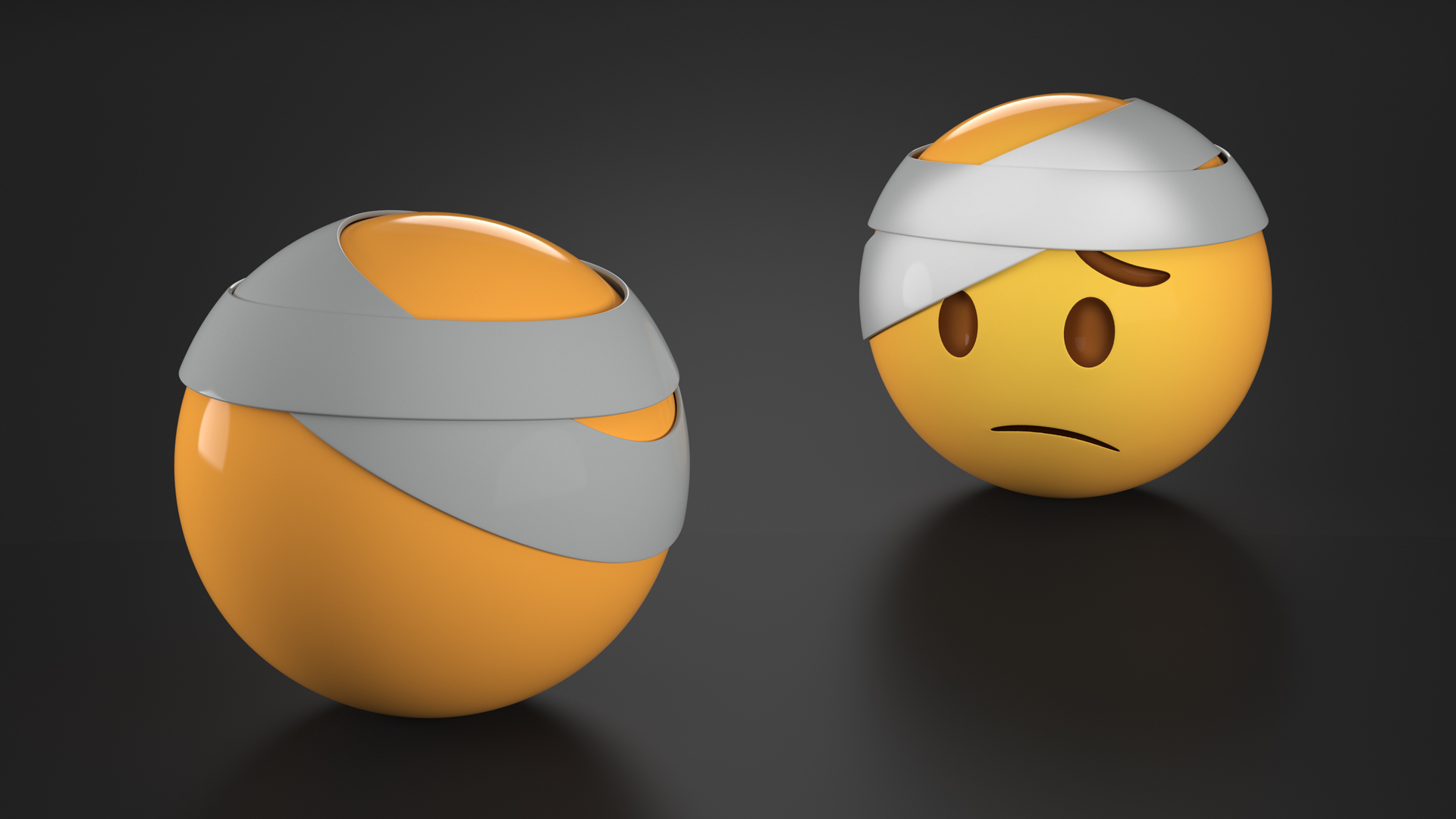 Emoji Bandaged Head Face 3D model