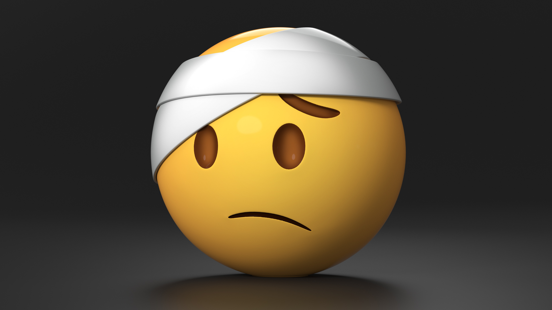 Emoji Bandaged Head Face 3D model