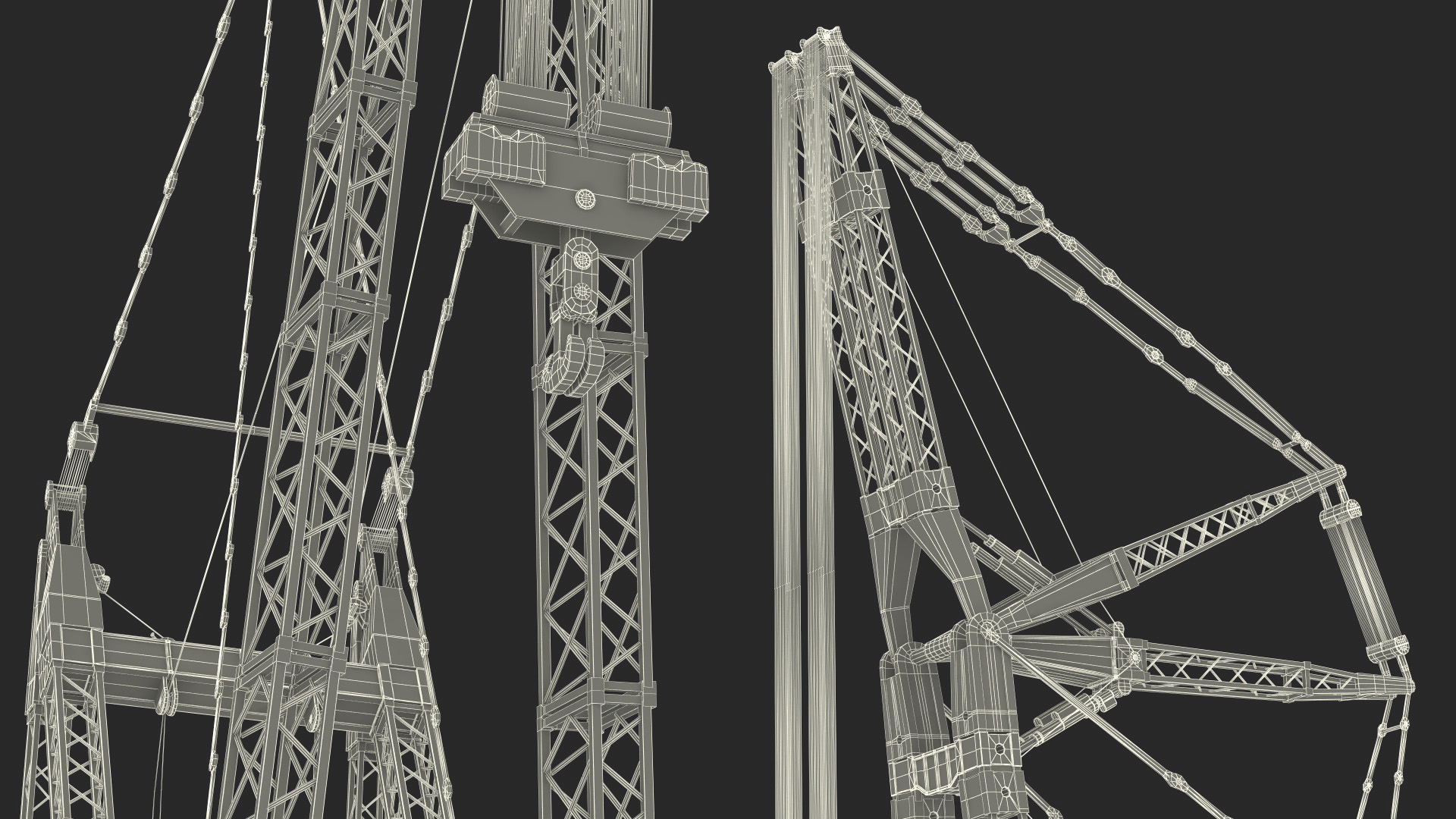 3D Mammoet Heavy Ring Crane Rigged