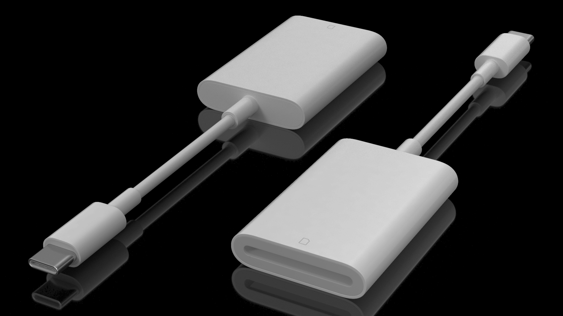 3D USB Type C to SD Card Reader model