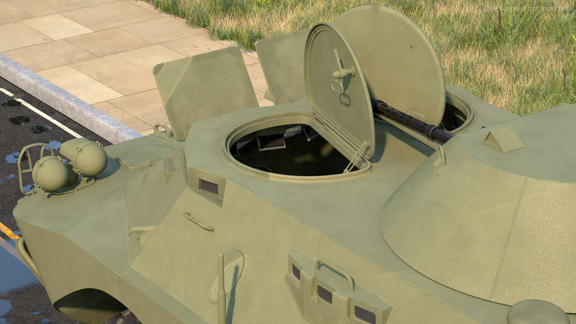 3D BRDM 2 Amphibious Vehicle Green Rigged model