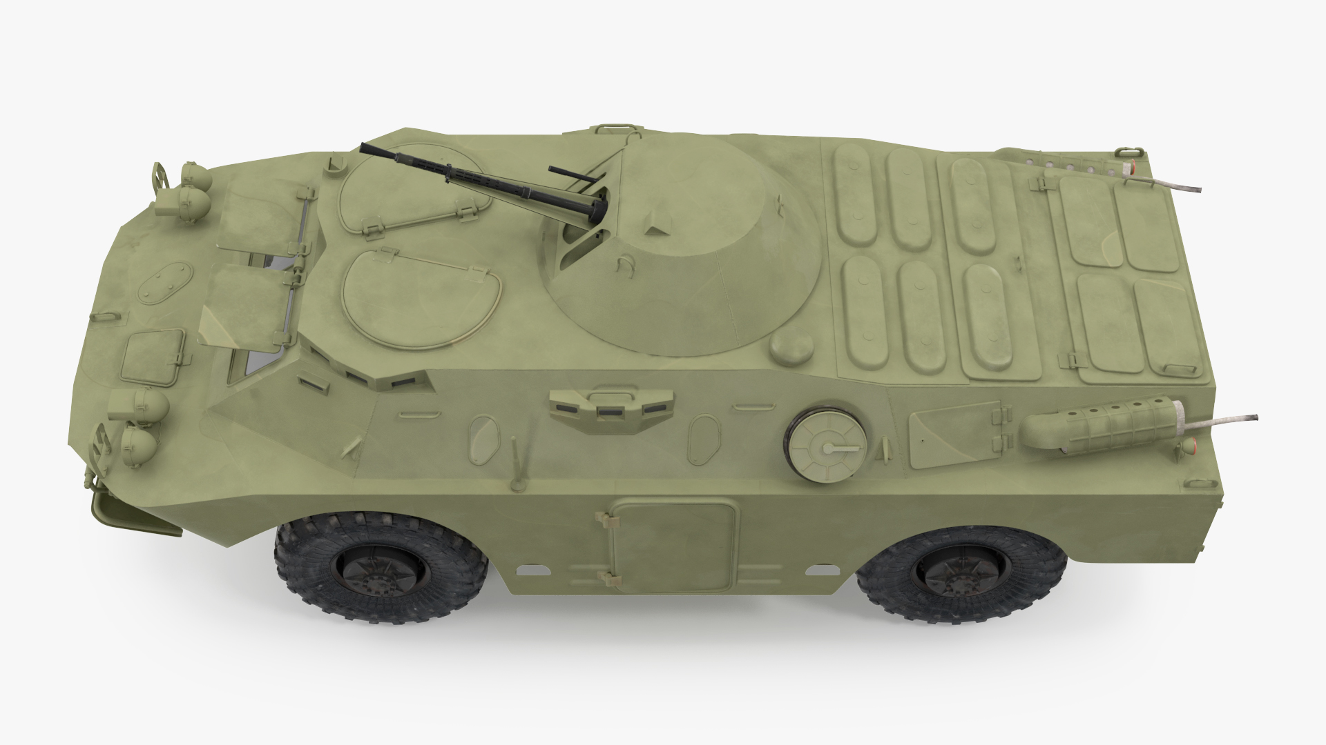 3D BRDM 2 Amphibious Vehicle Green Rigged model