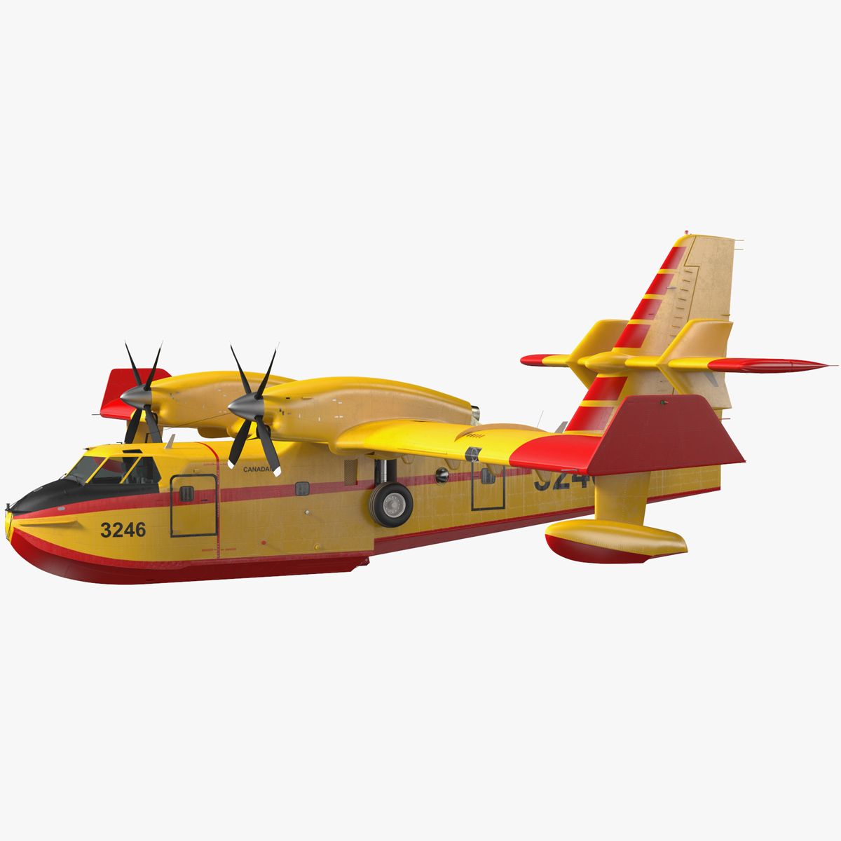 3D Canadair D415 Amphibious Water Bomber Rigged for Maya model