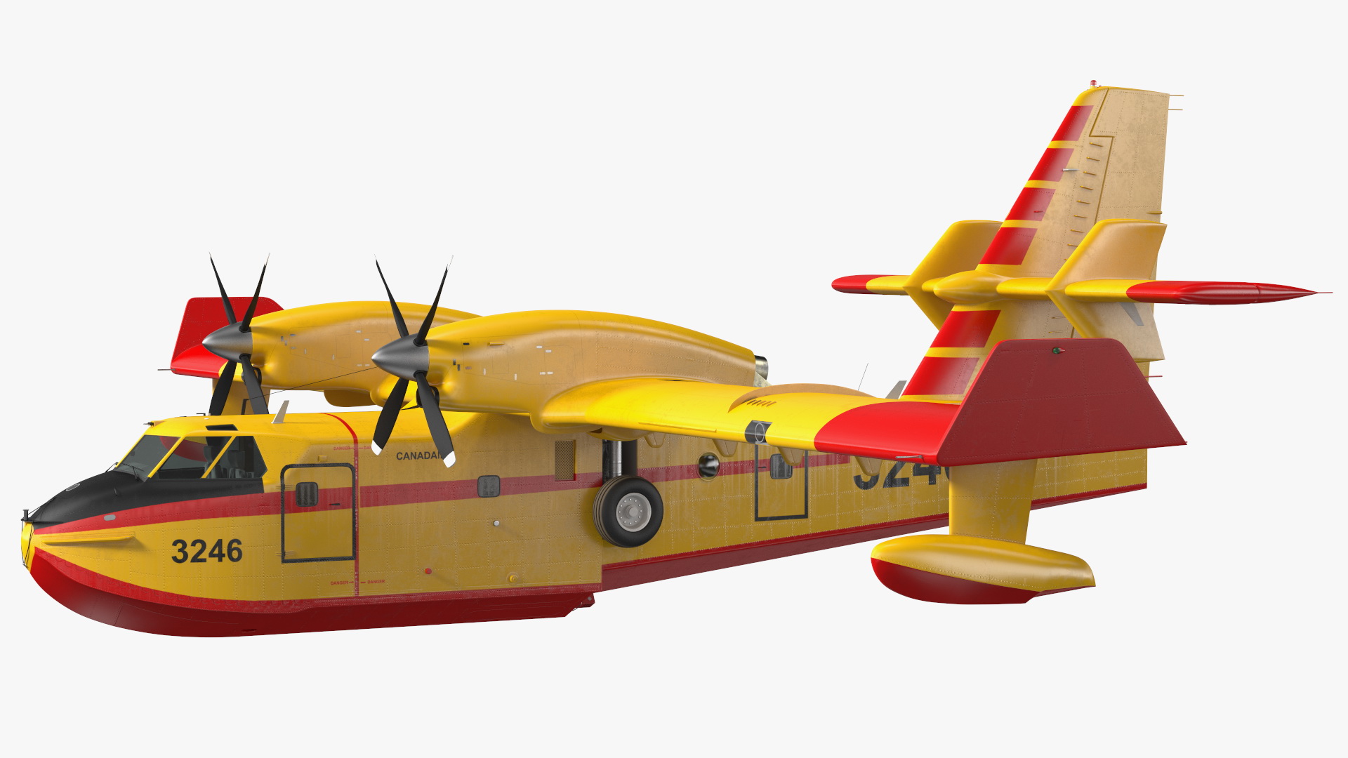 3D Canadair D415 Amphibious Water Bomber Rigged for Maya model
