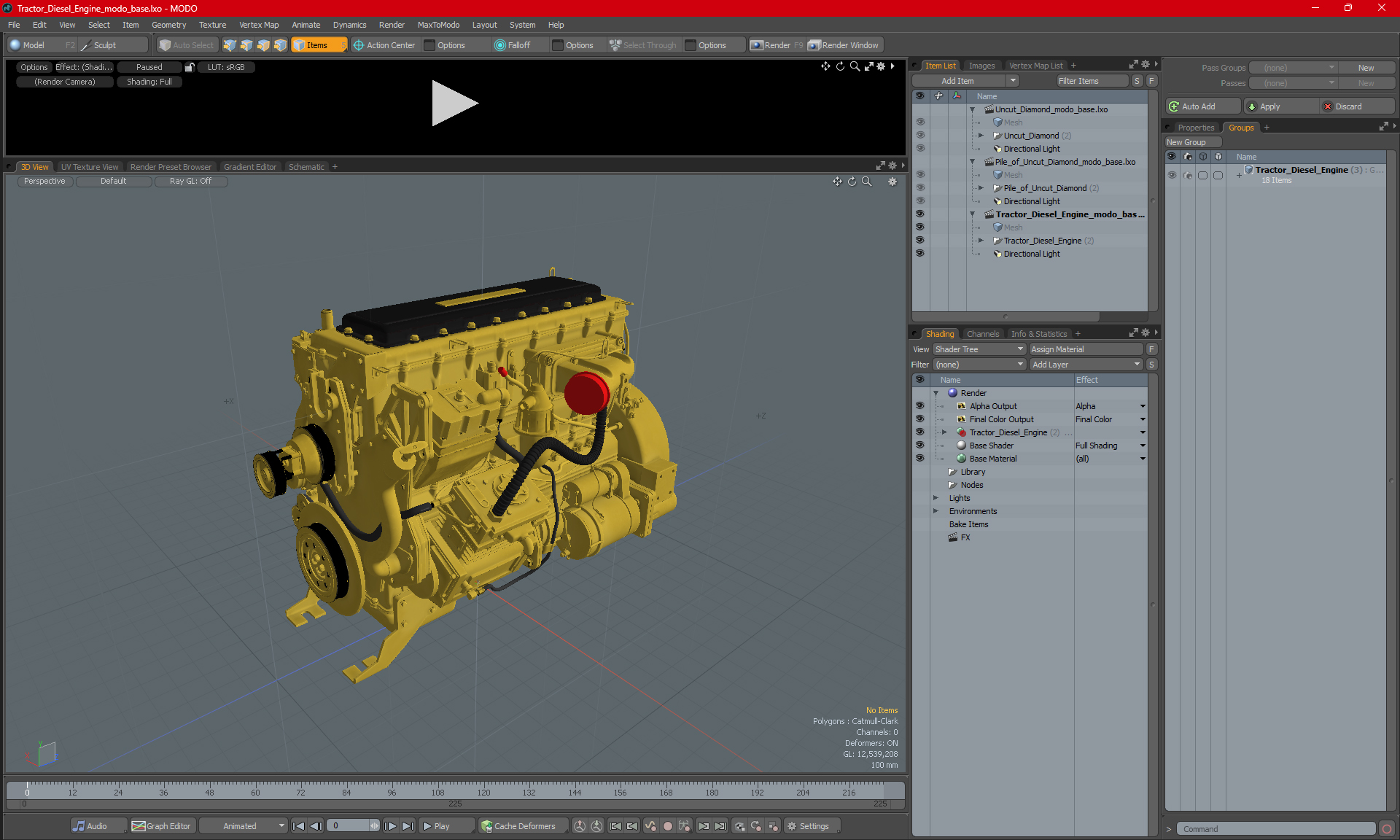 3D Tractor Diesel Engine