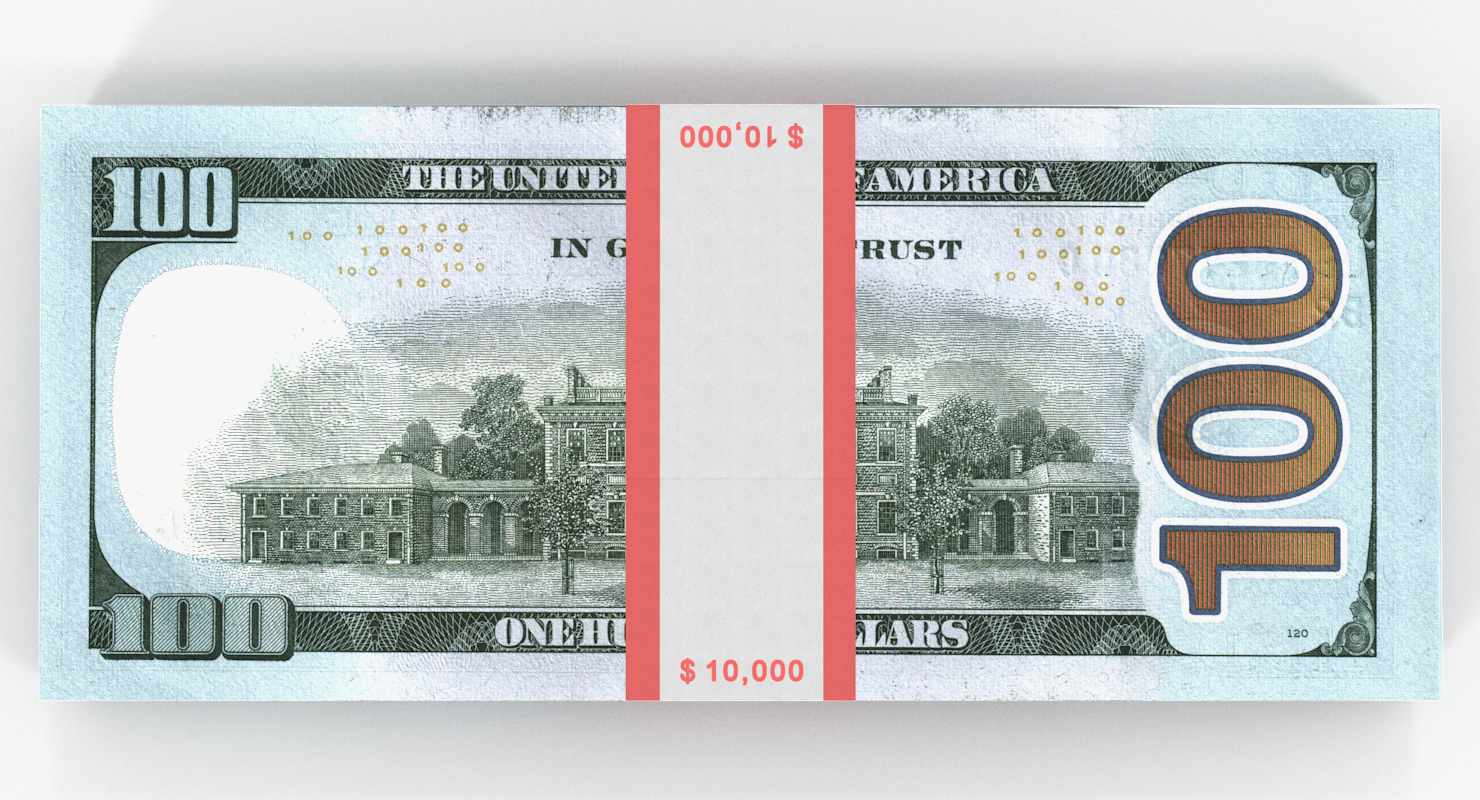 3D model New 100 Dollar Bills Pack