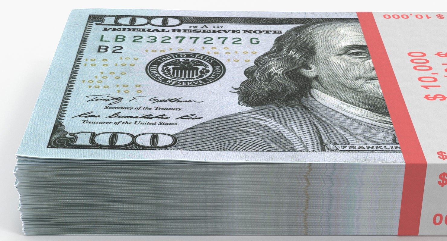 3D model New 100 Dollar Bills Pack